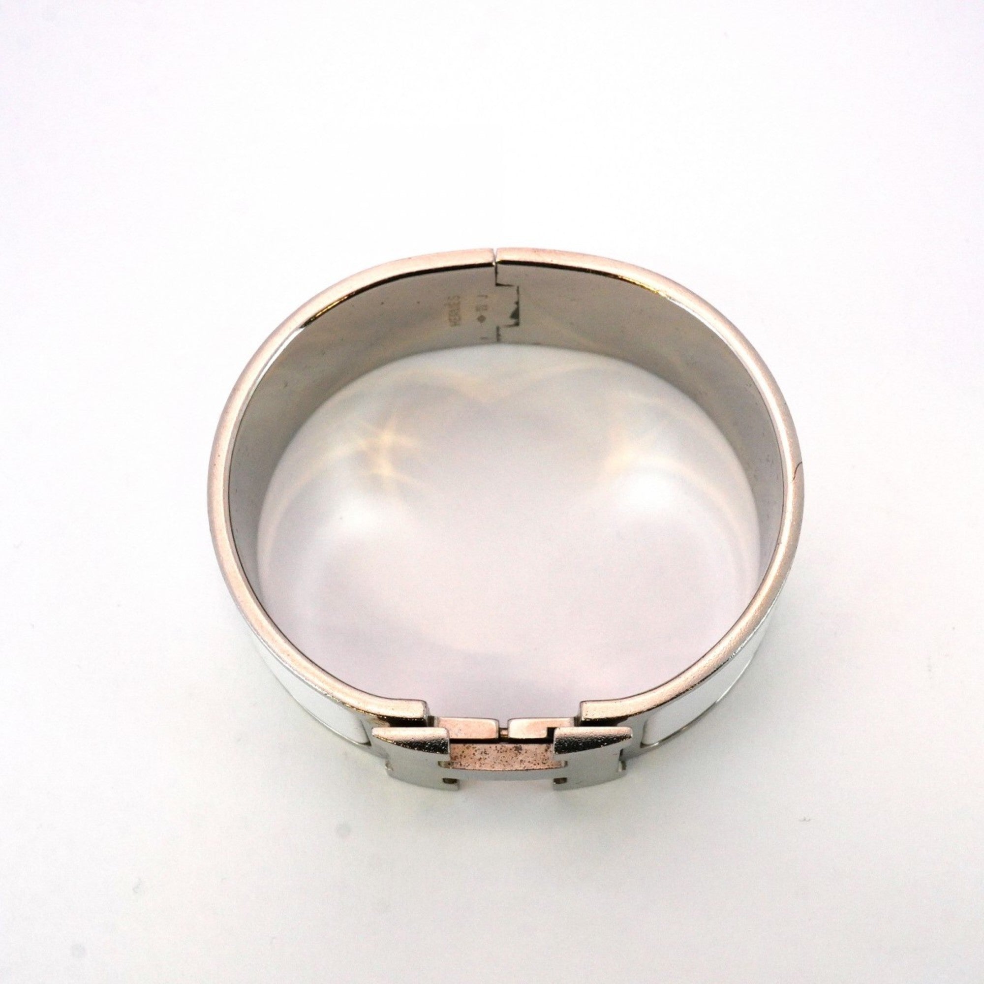 Click-Clack Bracelet Metal Silver and White