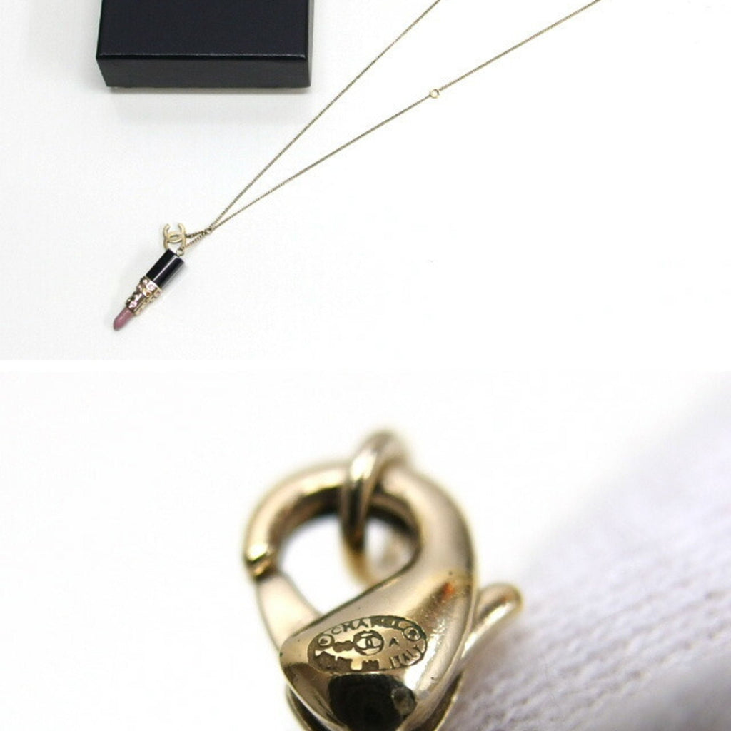 CC Logo Pendant Necklace Gold-Tone Metal