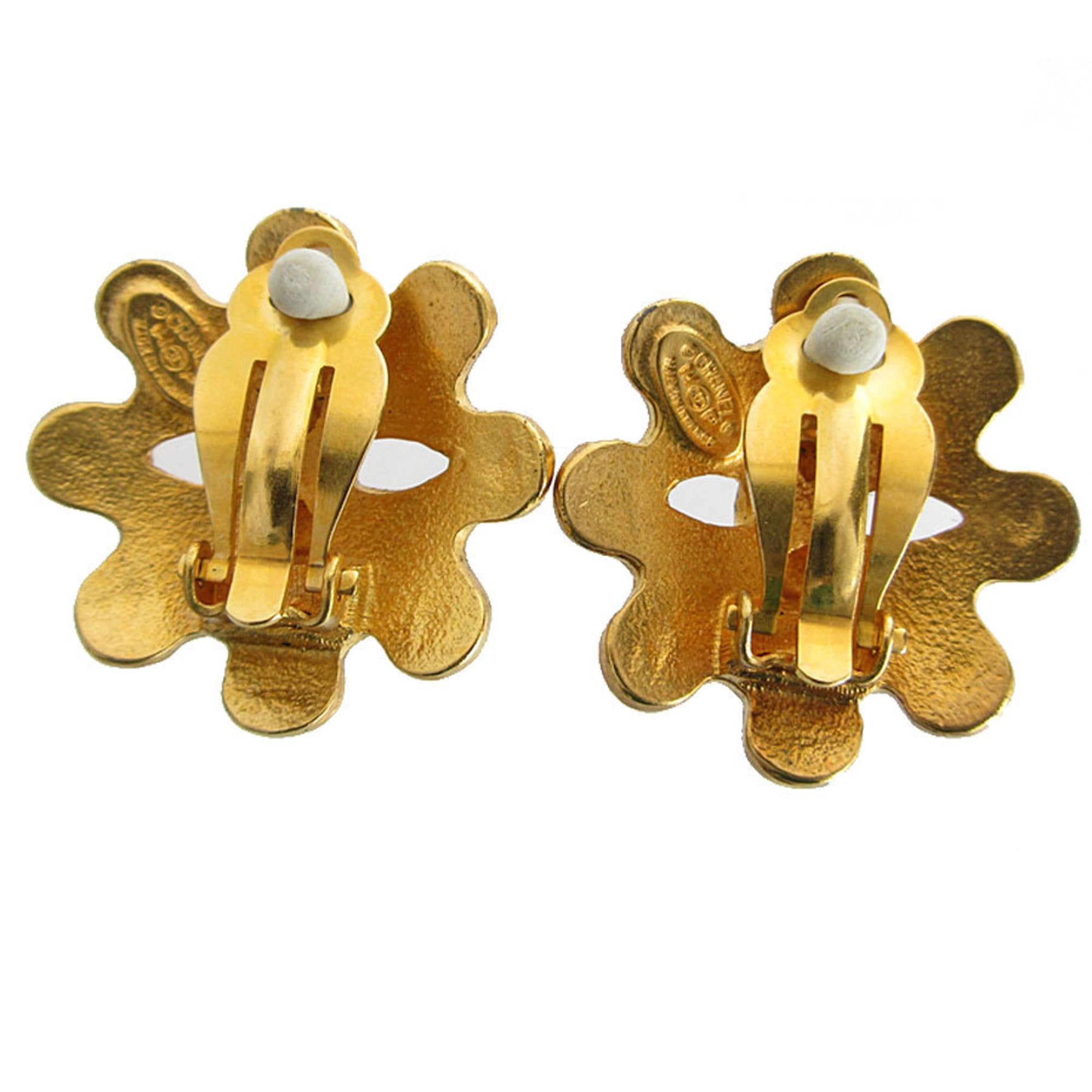 CC Logo Clip-On Earrings Gold-Tone Metal Gold-Tone Metal