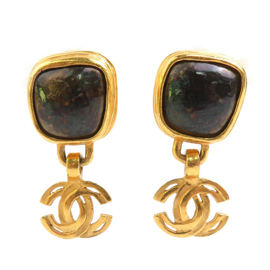 CC Logo Clip-On Earrings Gold-Tone Metal Gold-Tone Metal