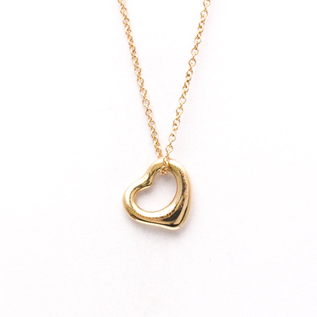 Open Heart Pendant Necklace 18K Rose Gold 11mm