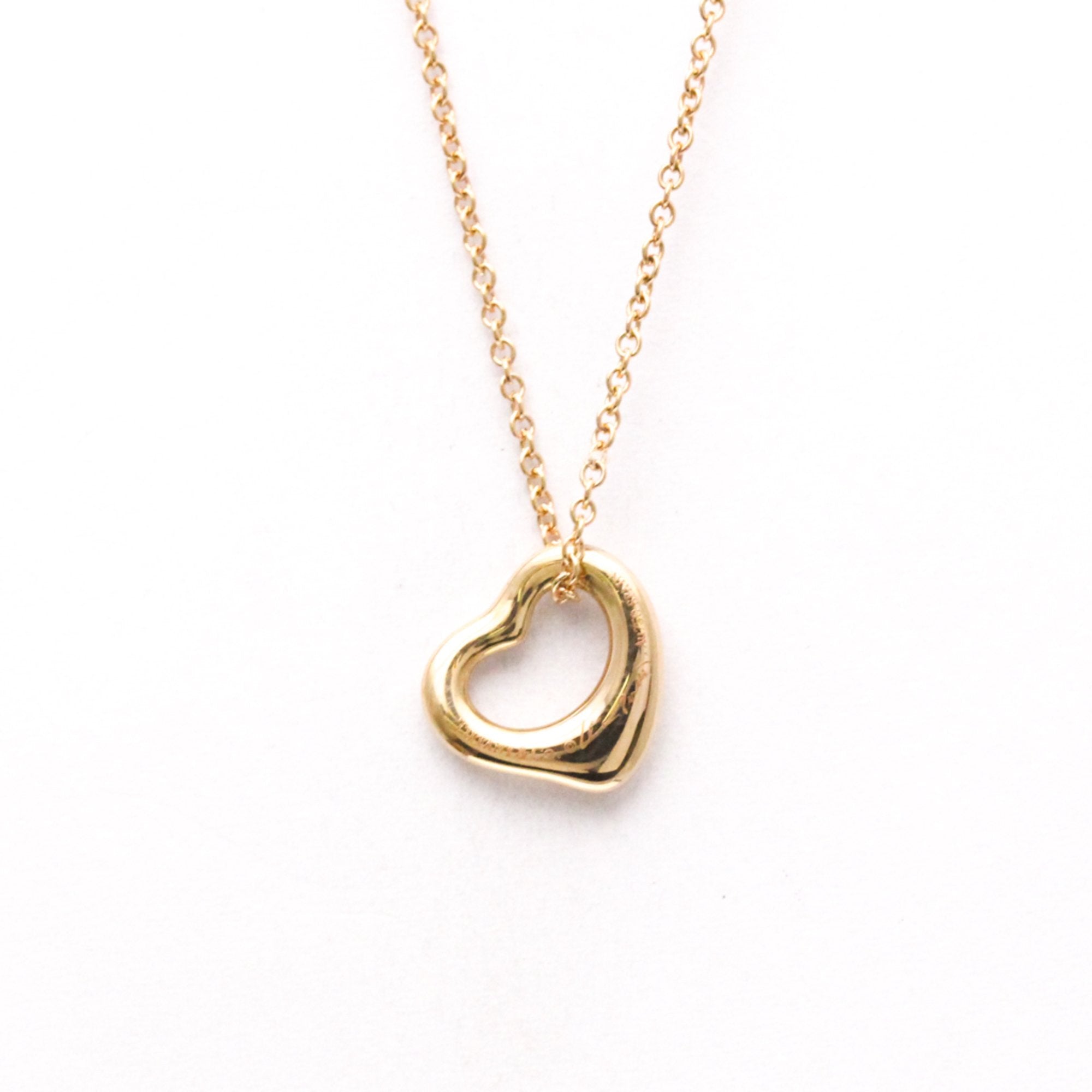 Open Heart Pendant Necklace 18K Rose Gold 11mm