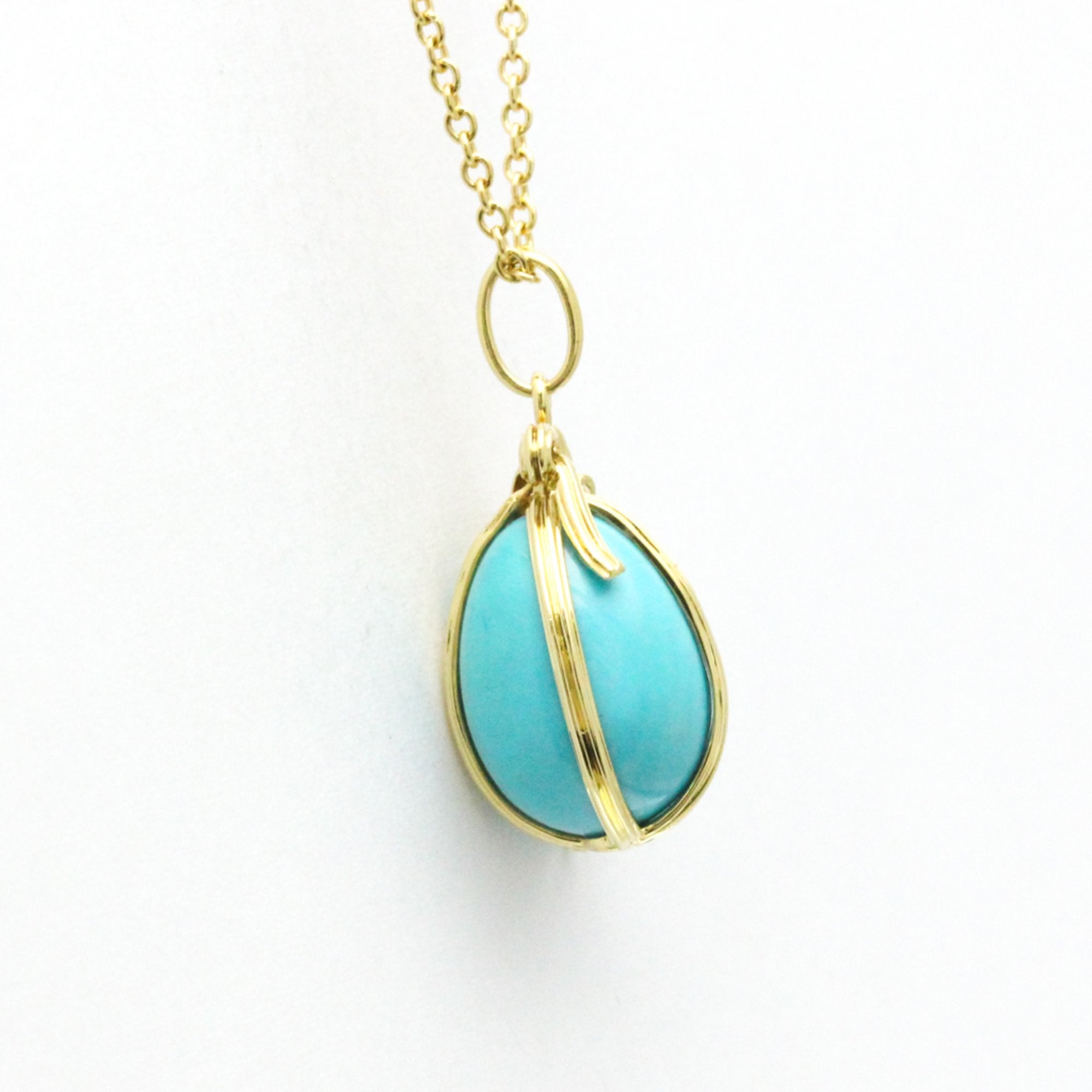 Pendant Necklace 18K Yellow Gold with Turquoise