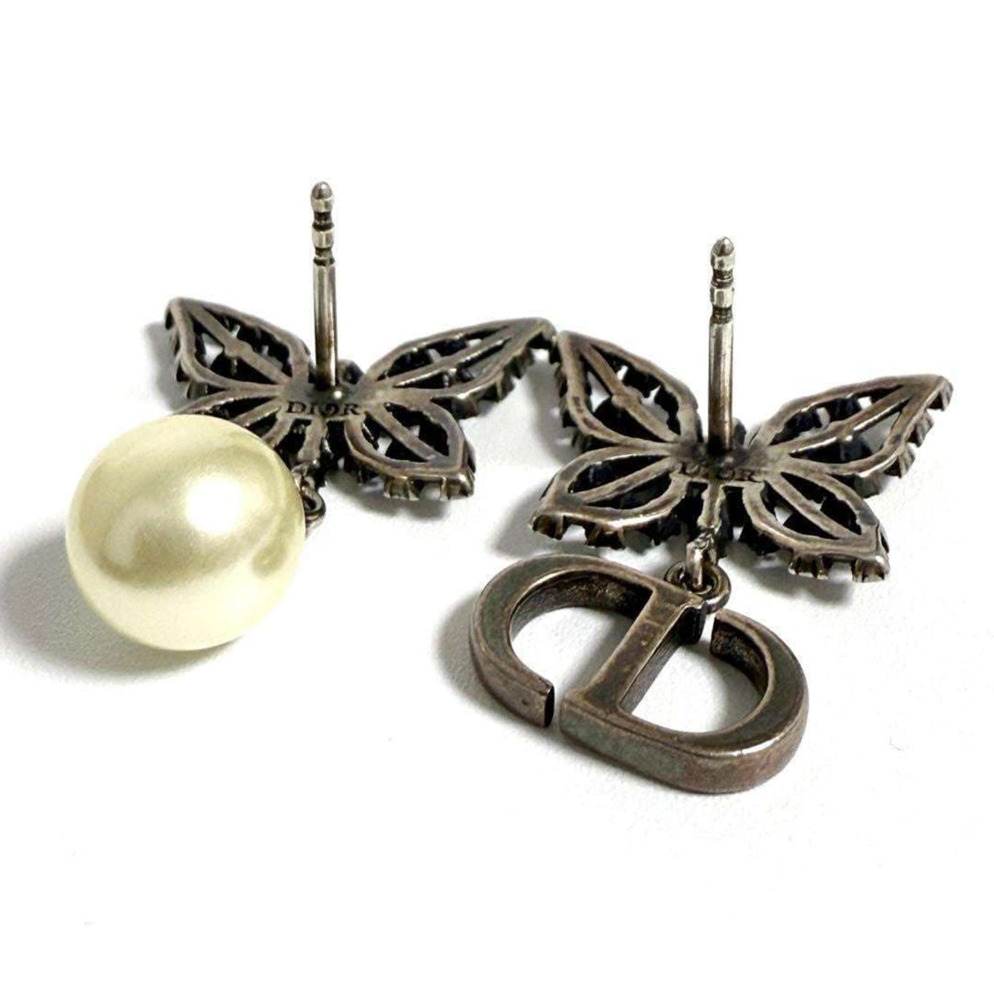 Earrings Artificial Pearl and Metal and Rhinestone