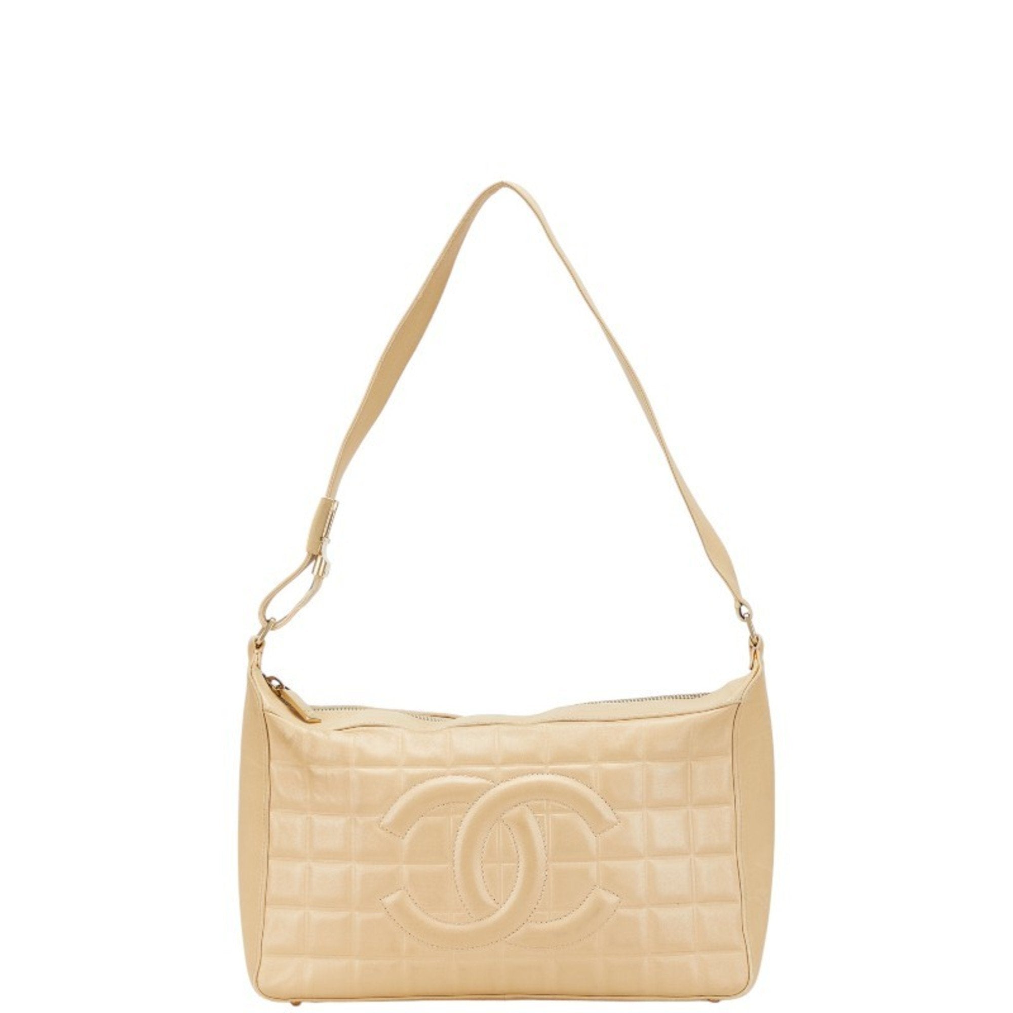 Chocolate Bar CC Shoulder Bag Quilted Leather Medium
