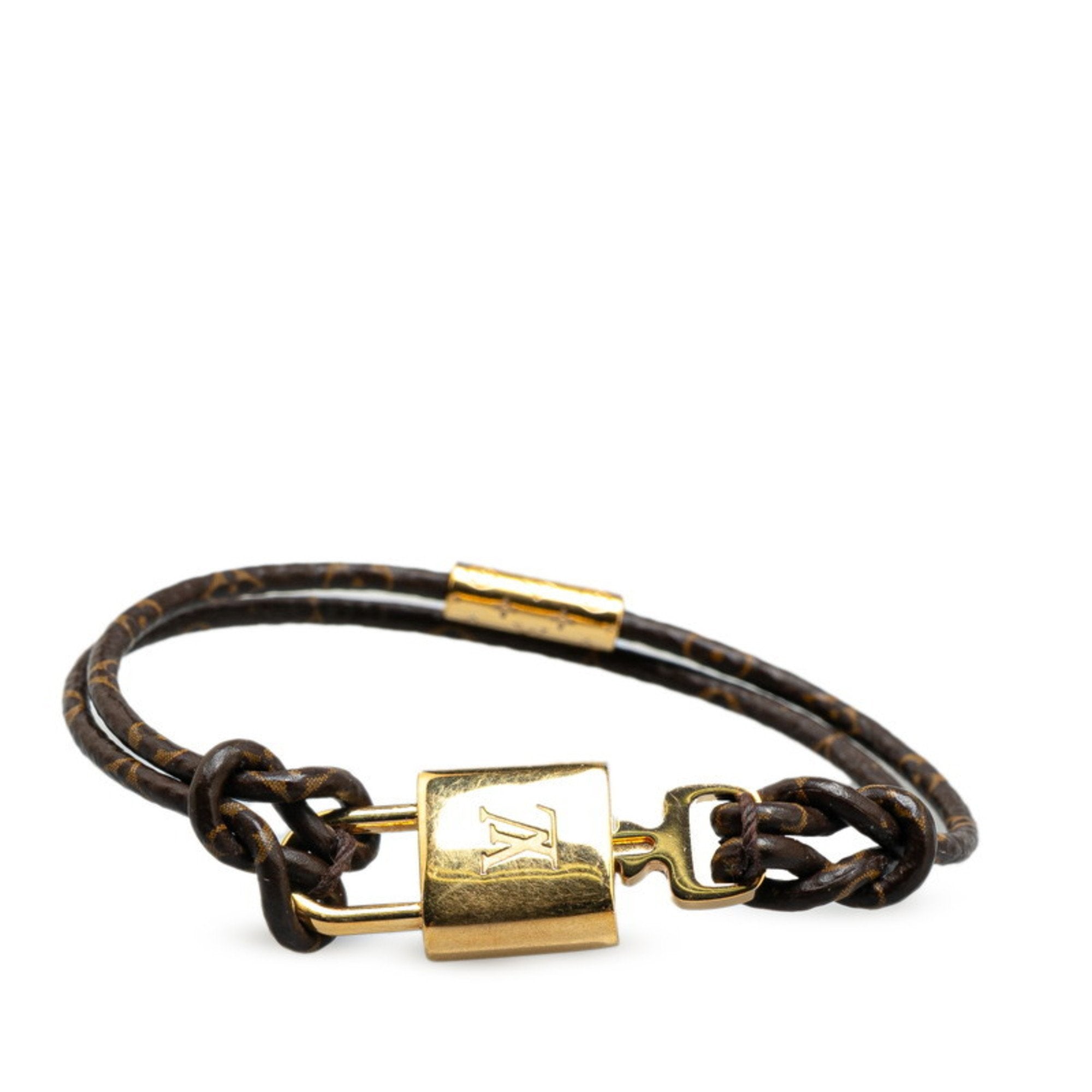 Padlock Charm Bracelet Brown and Gold