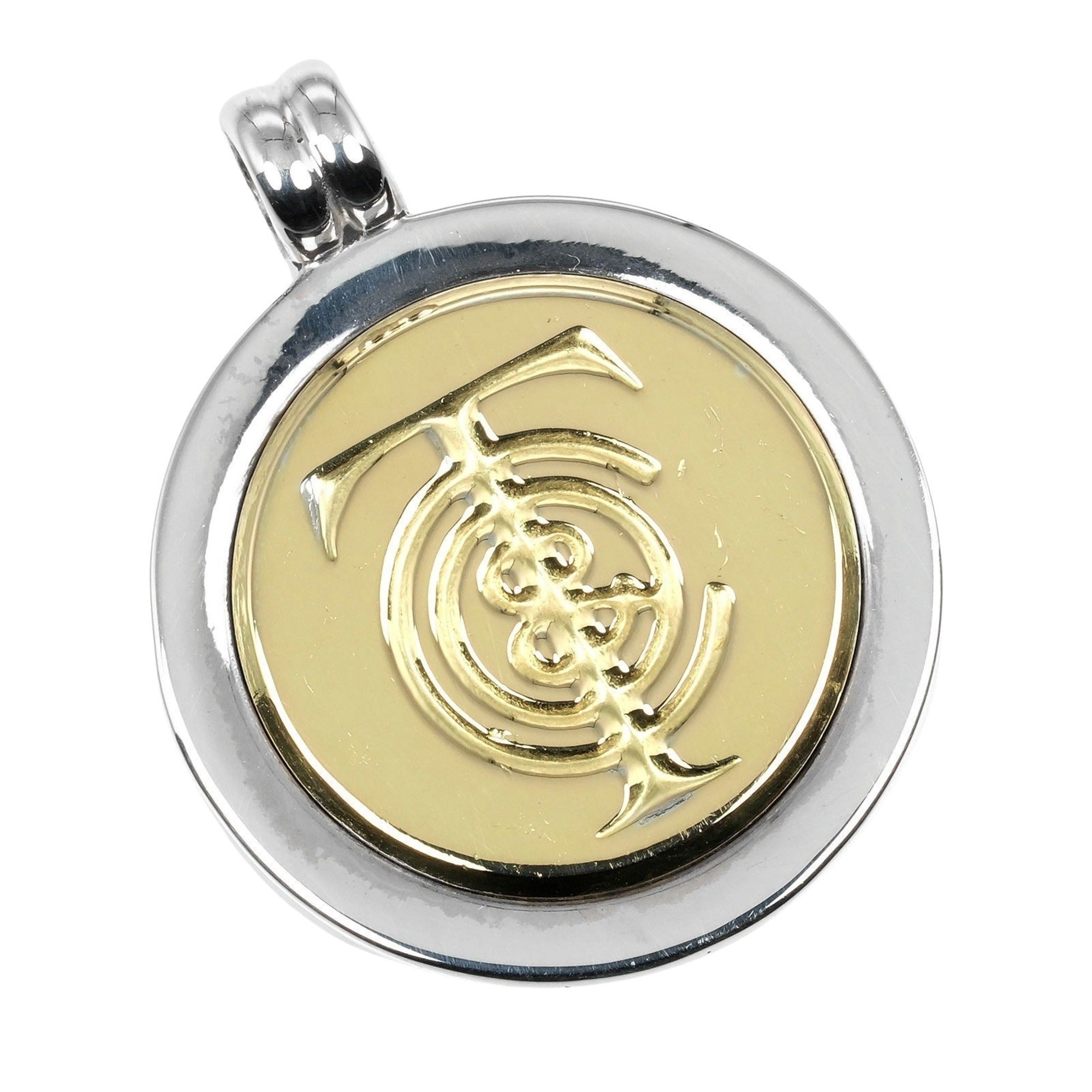 Pendant Necklace Sterling Silver and 18K Yellow Gold