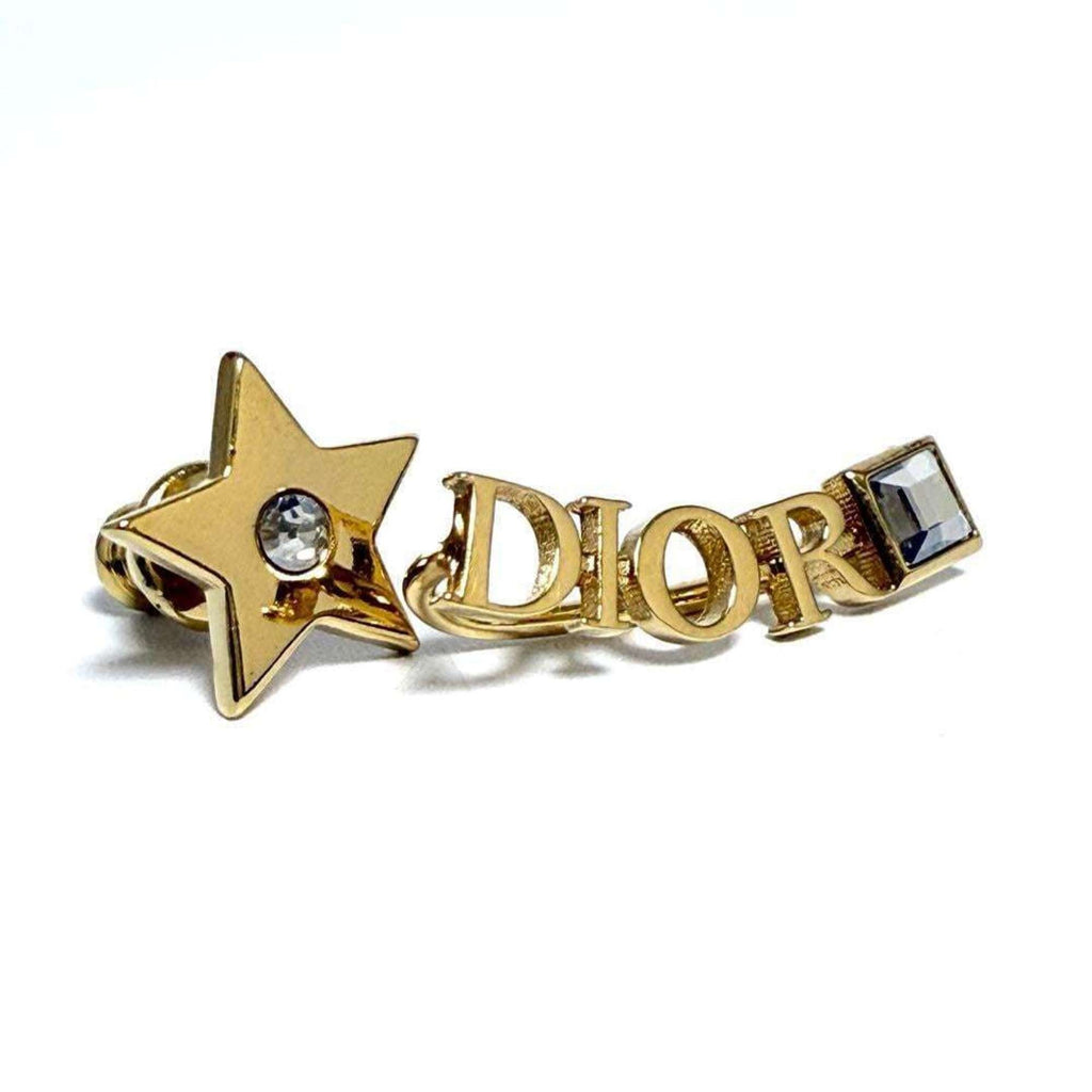 Earrings Metal and Rhinestone
