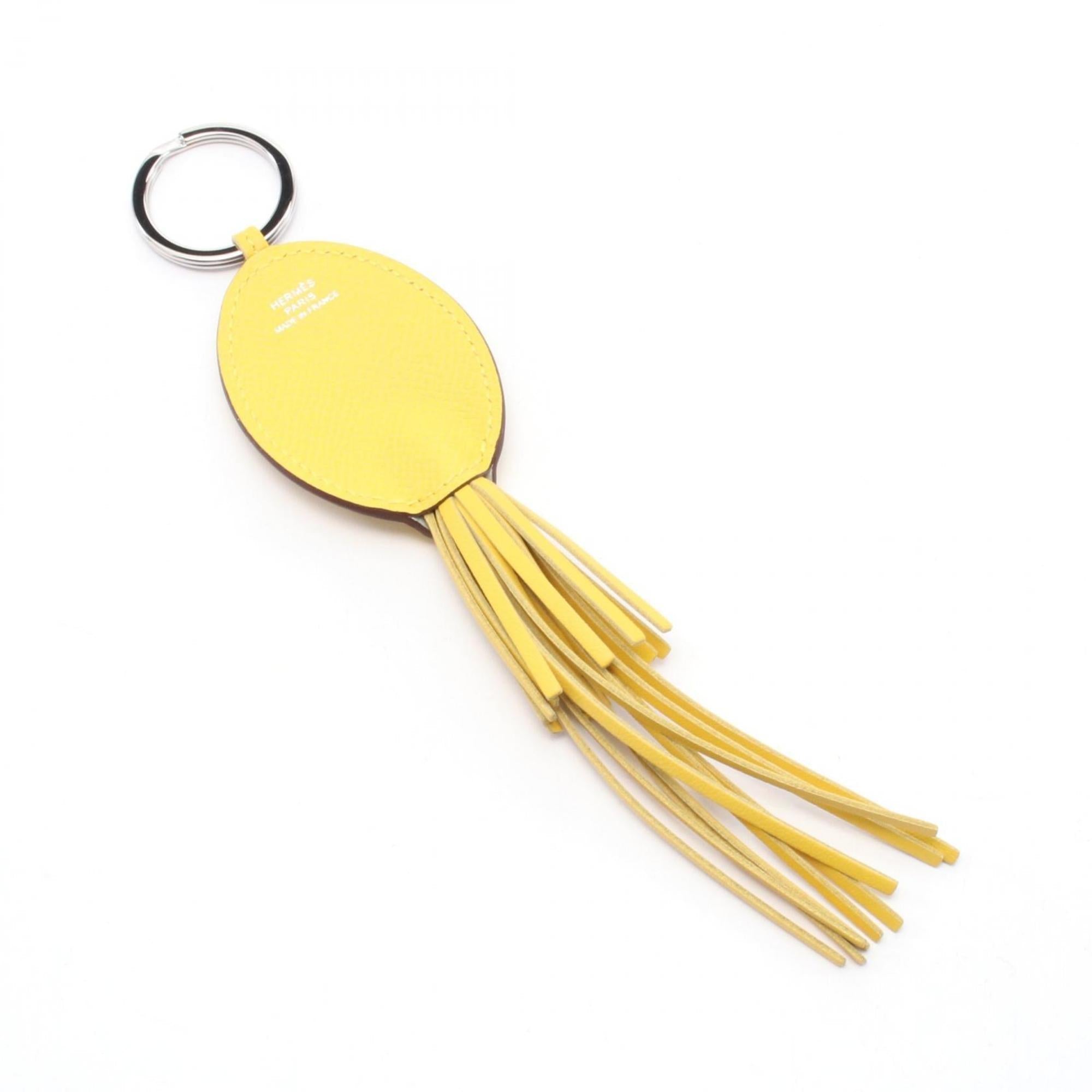 Charm Agneau Milo and Epsom Leather Yellow Handbag Charm
