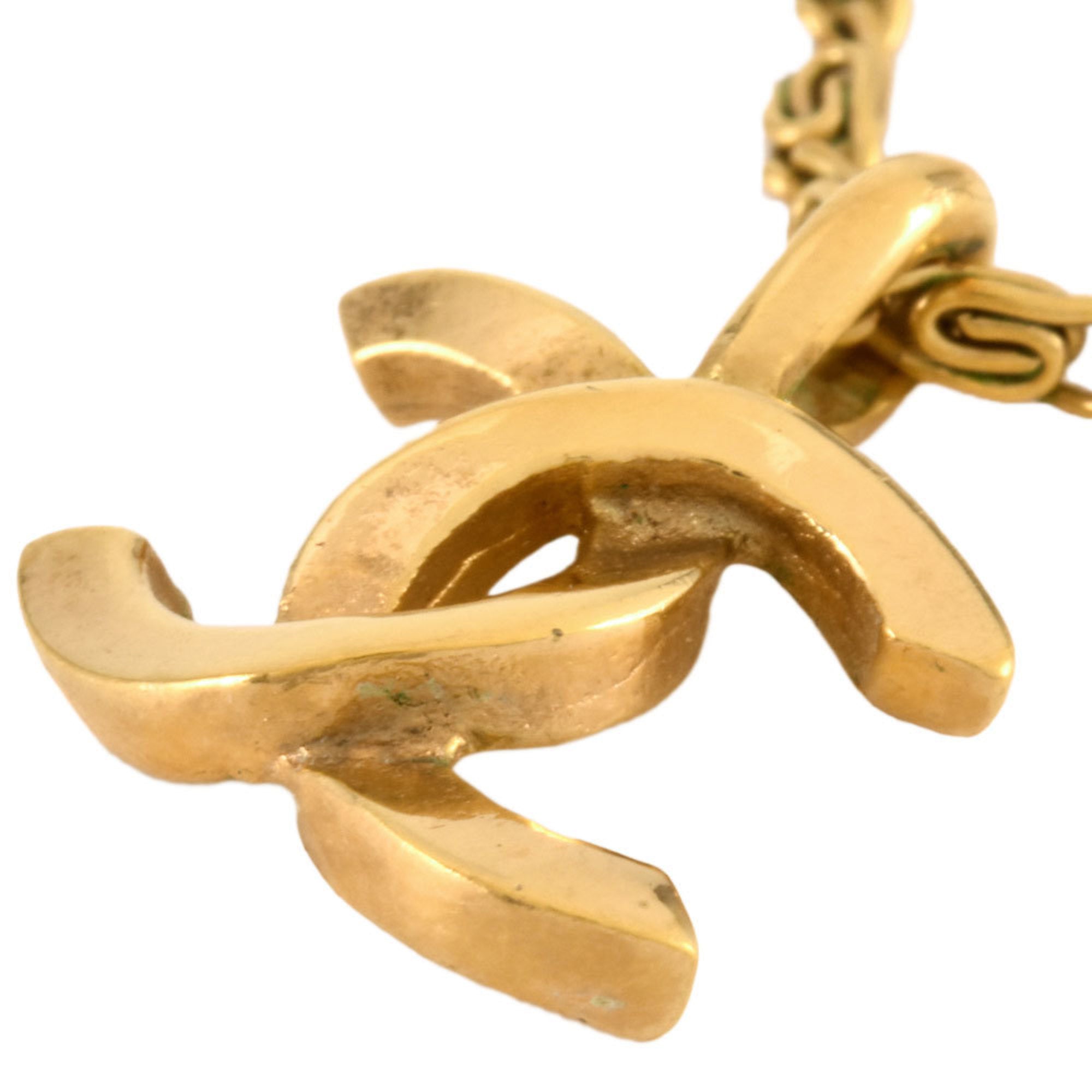 CC Logo Pendant Necklace Gold-Tone Metal