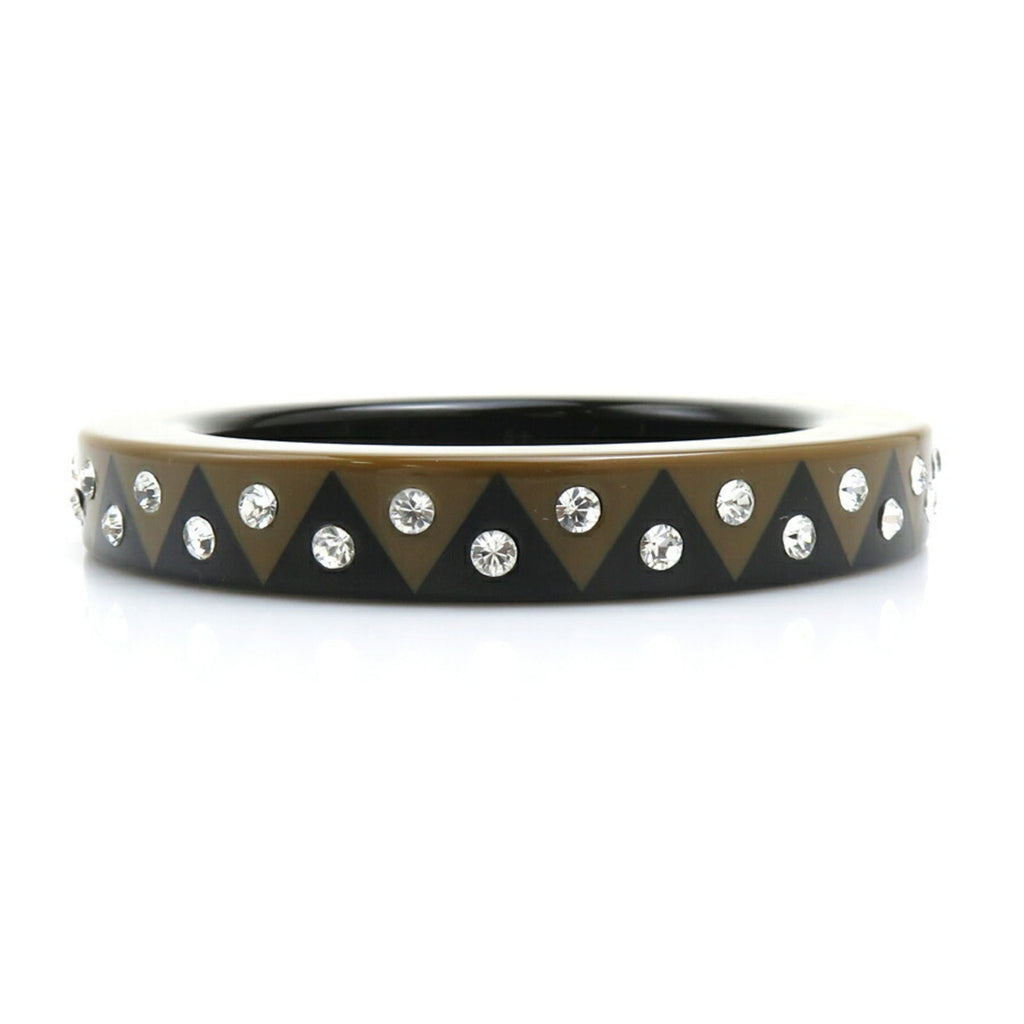 Bracelet Plastic Black And Brown With Rhinestone