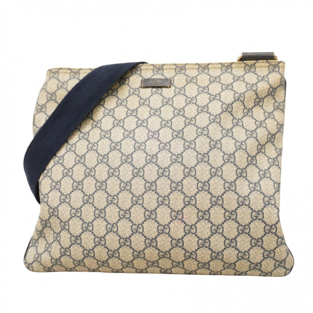 Zip Top Messenger Bag GG Coated Canvas Large