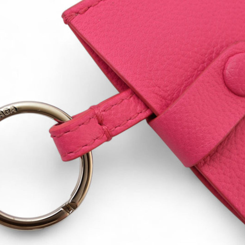 Keyring Charm Leather Pink Ring
