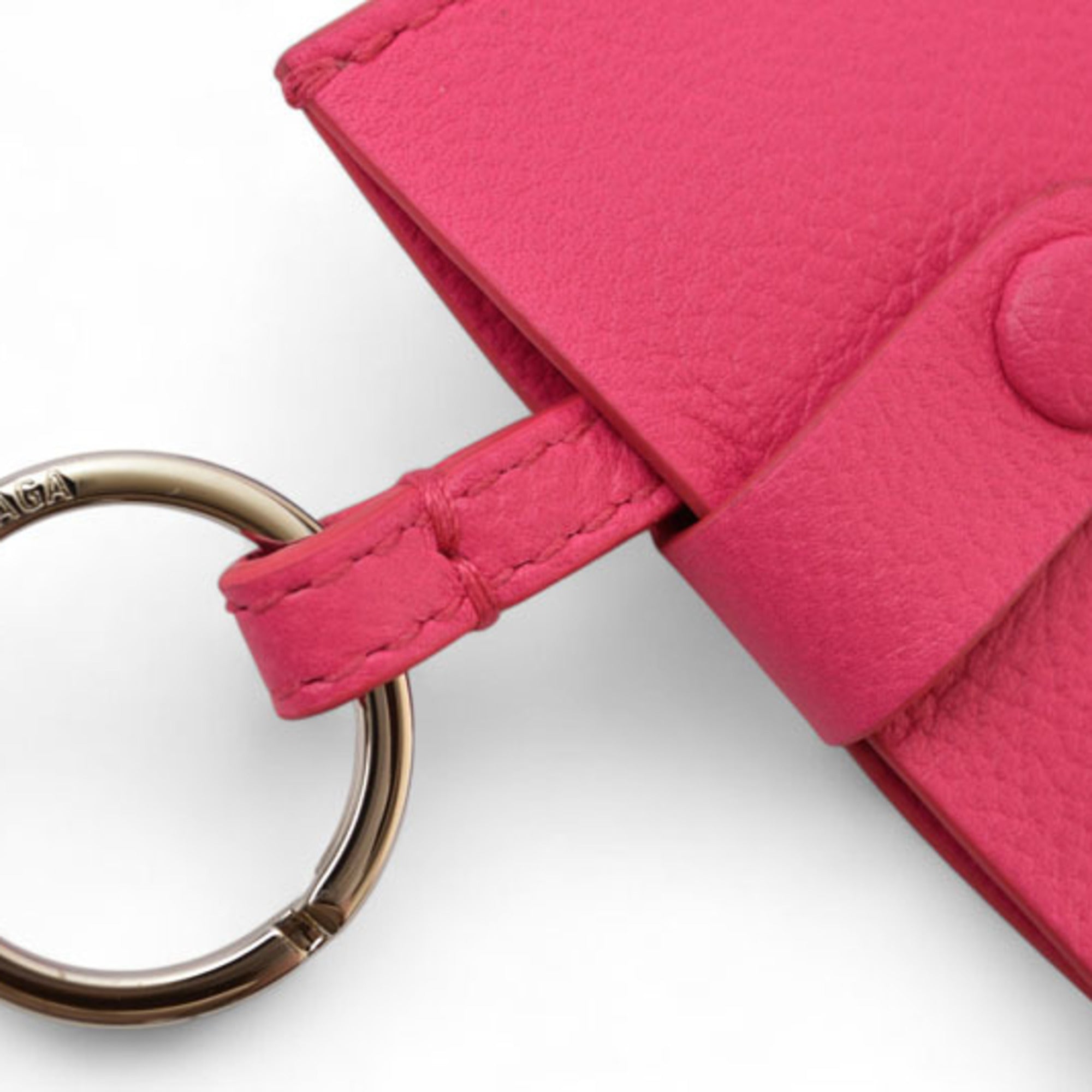 Keyring Charm Leather Pink Ring