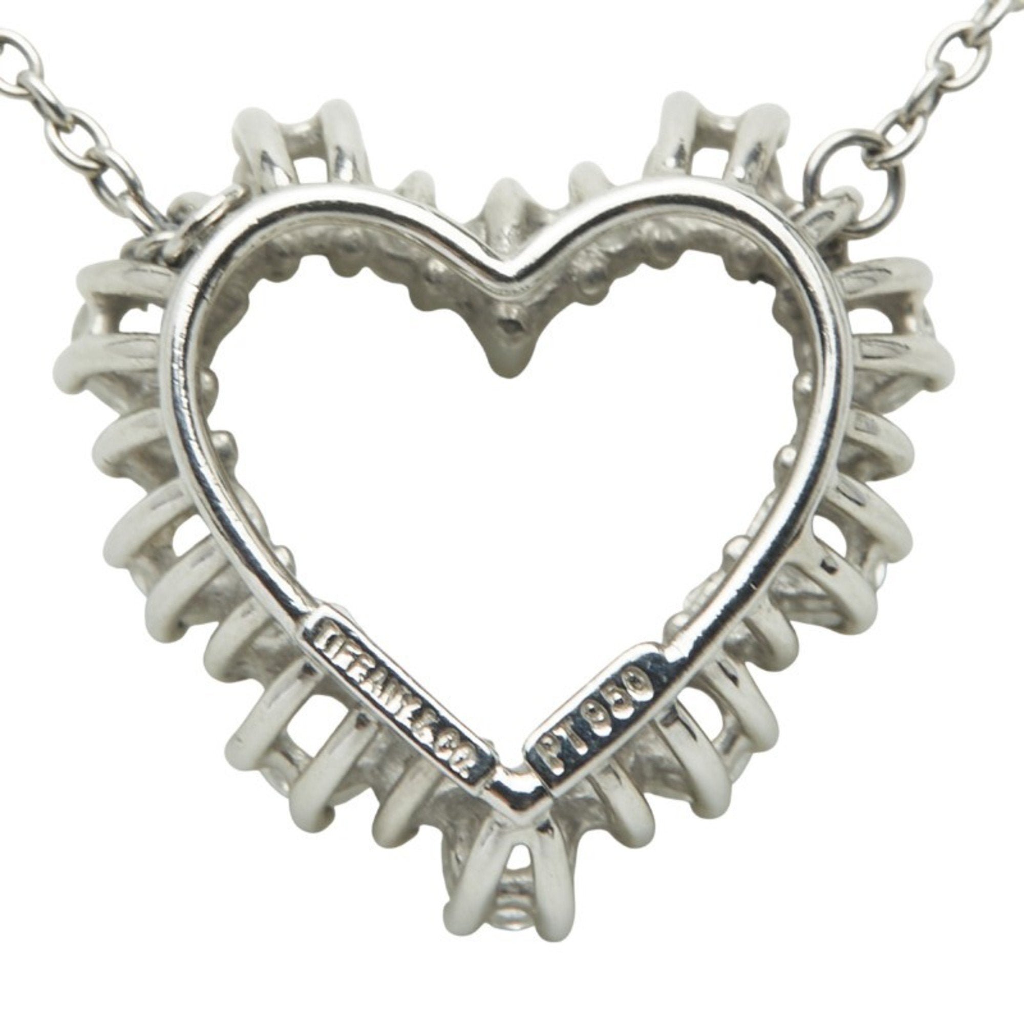 Sentimental Heart Pendant Necklace Platinum