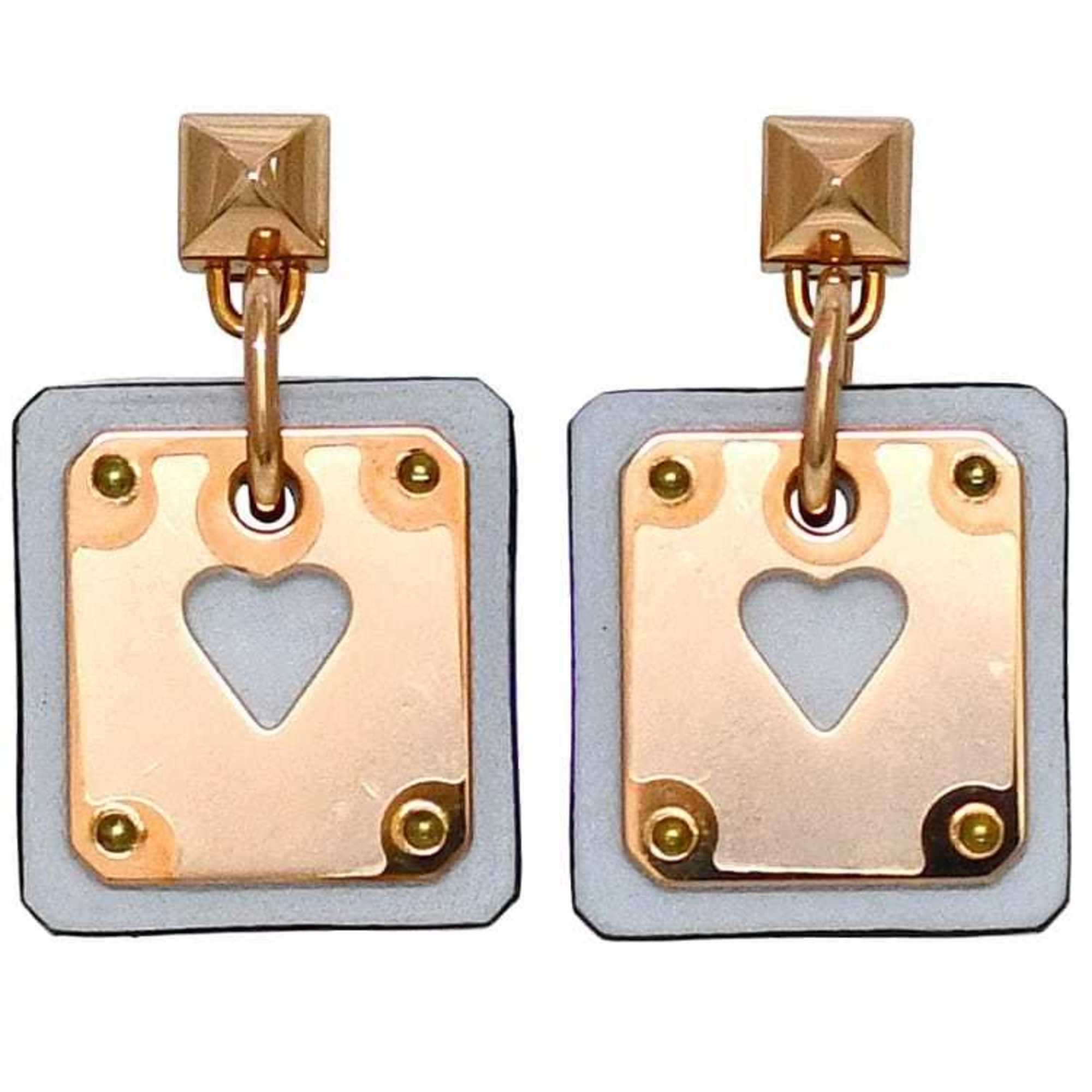 Earrings Gold and Leather and Swift Leather
