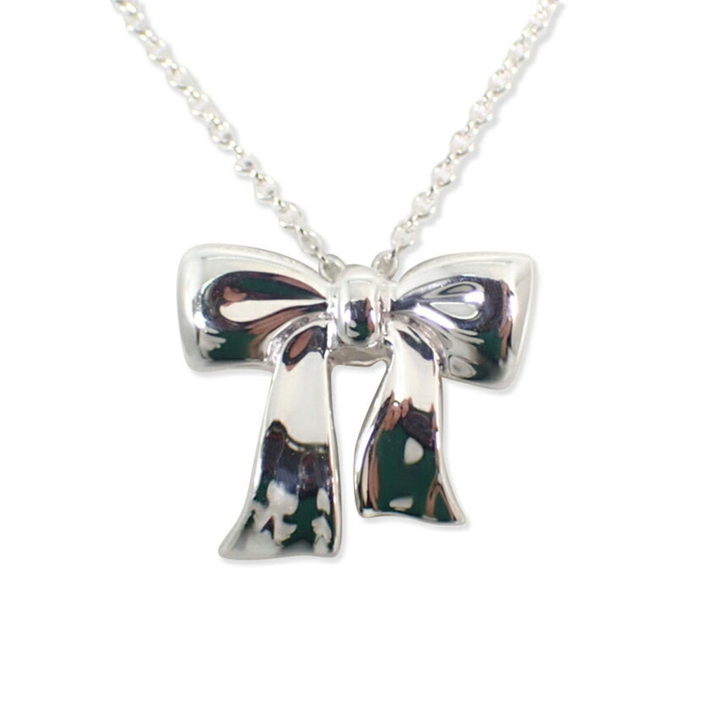 Ribbon Pendant Necklace Sterling Silver