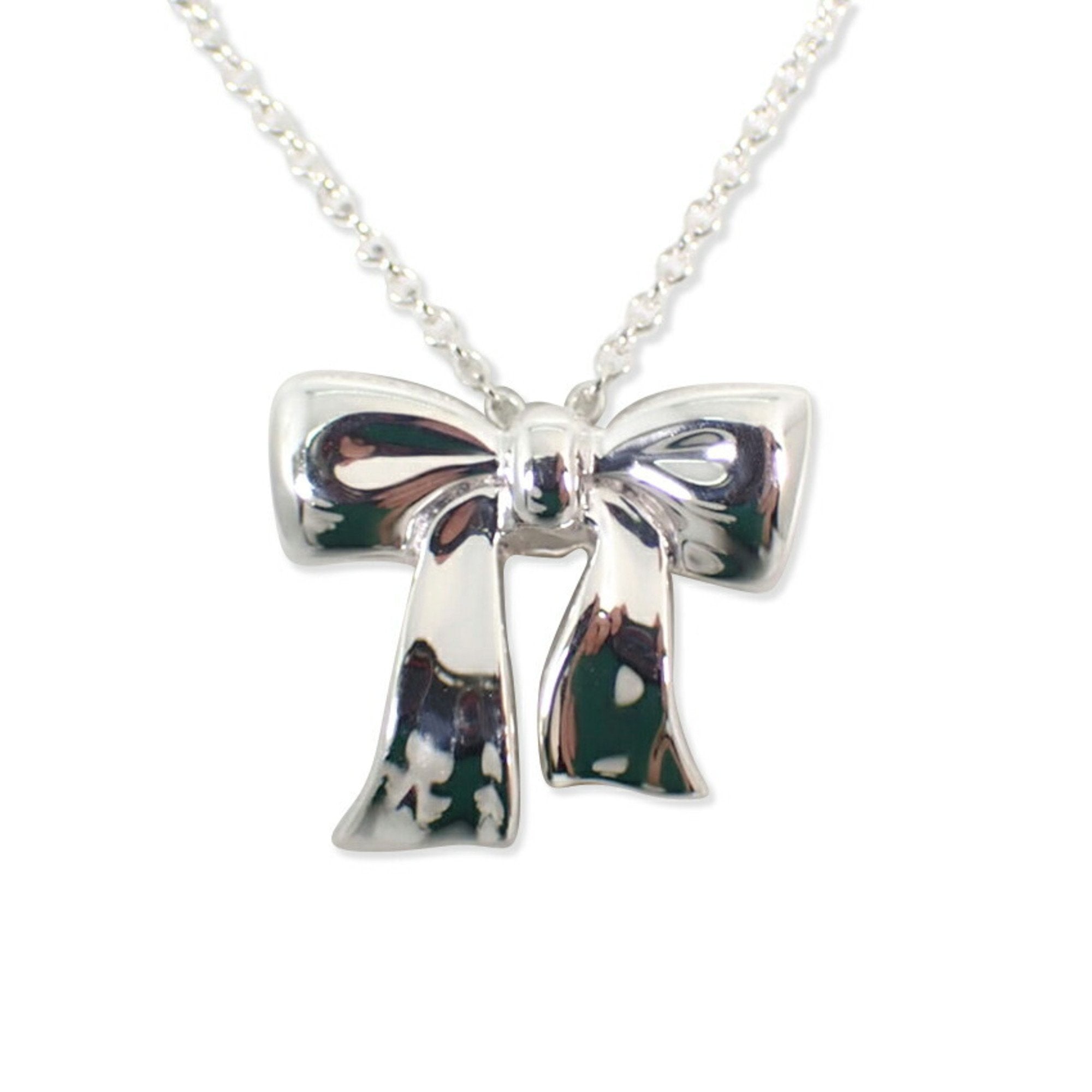 Ribbon Pendant Necklace Sterling Silver