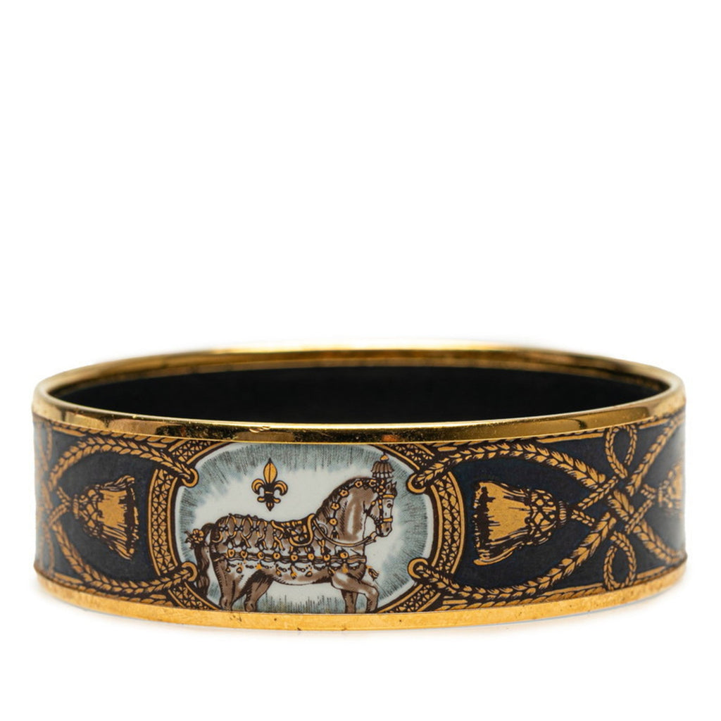 Cloisonné And Enamel Bracelet Black Gold Multicolor