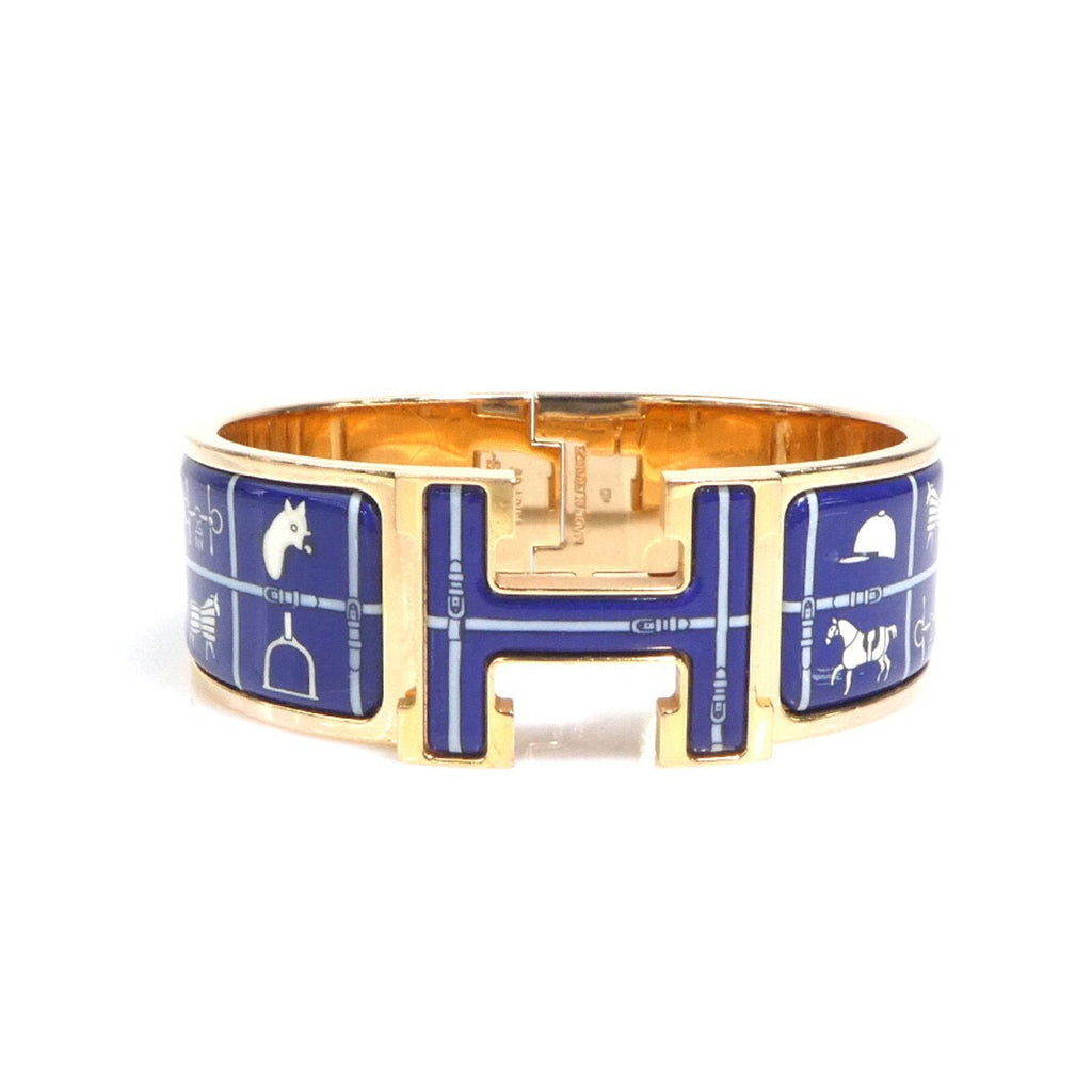 Click-Clack Bracelet Enamel and Metal Blue Gold Off-White