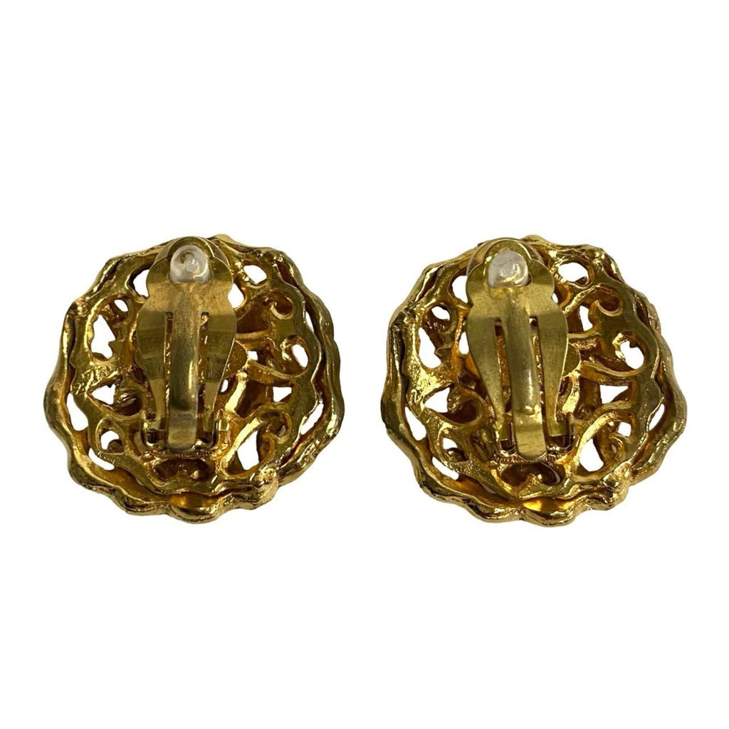CC Logo Clip-On Earrings Metal Gold-Tone Metal
