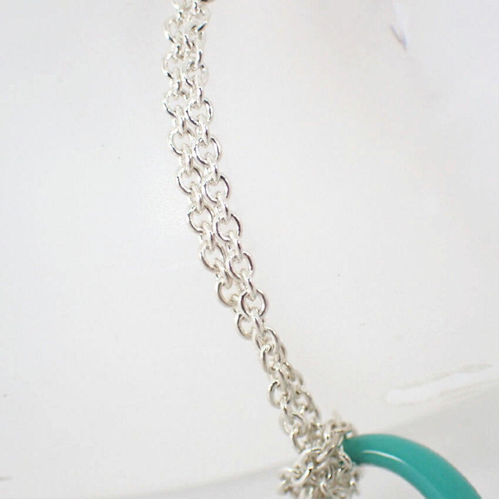 Infinity Blue Double Chain Bracelet Sterling Silver
