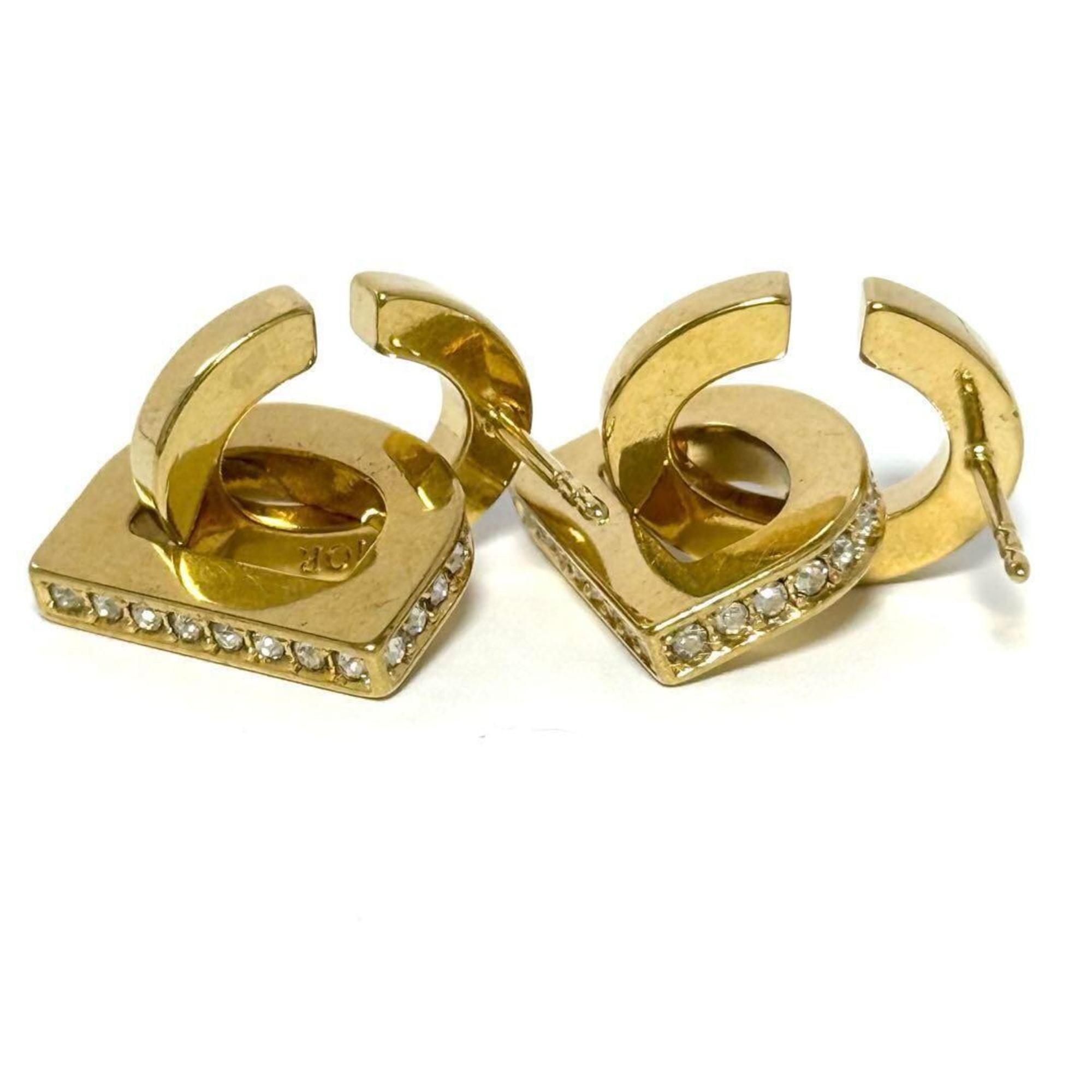 Earrings Metal and Rhinestone