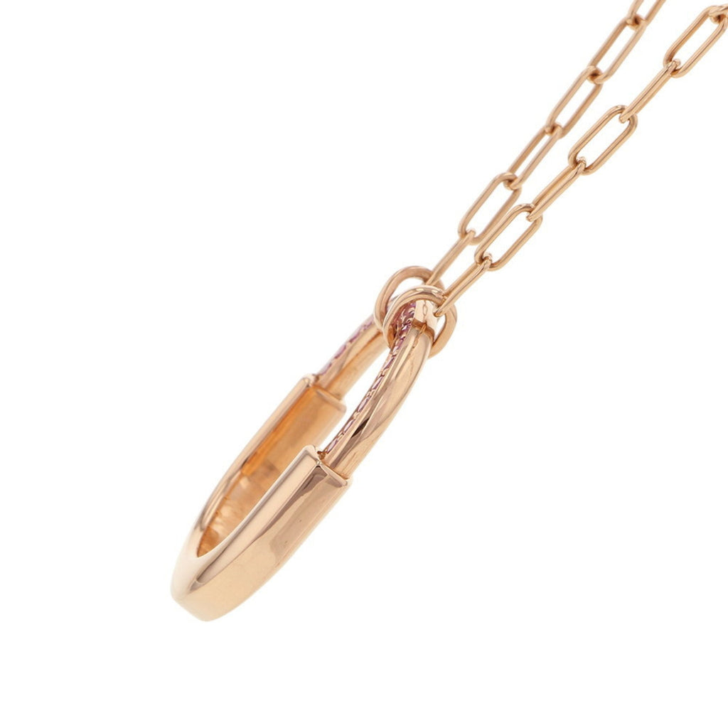 Rock Pendant Necklace 18K Rose Gold With Pink Sapphire 0.42 Carat Medium