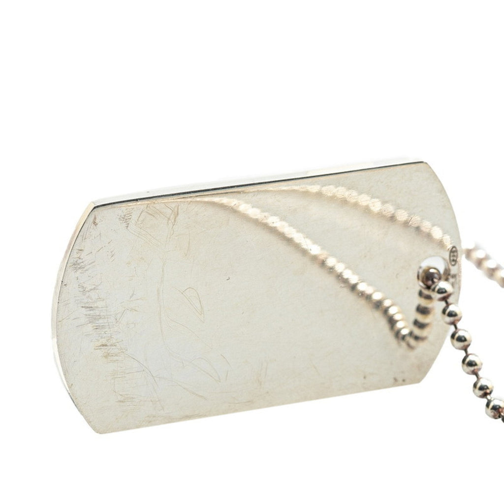 Dog Tag ID Ball Chain Pendant Necklace Sterling Silver