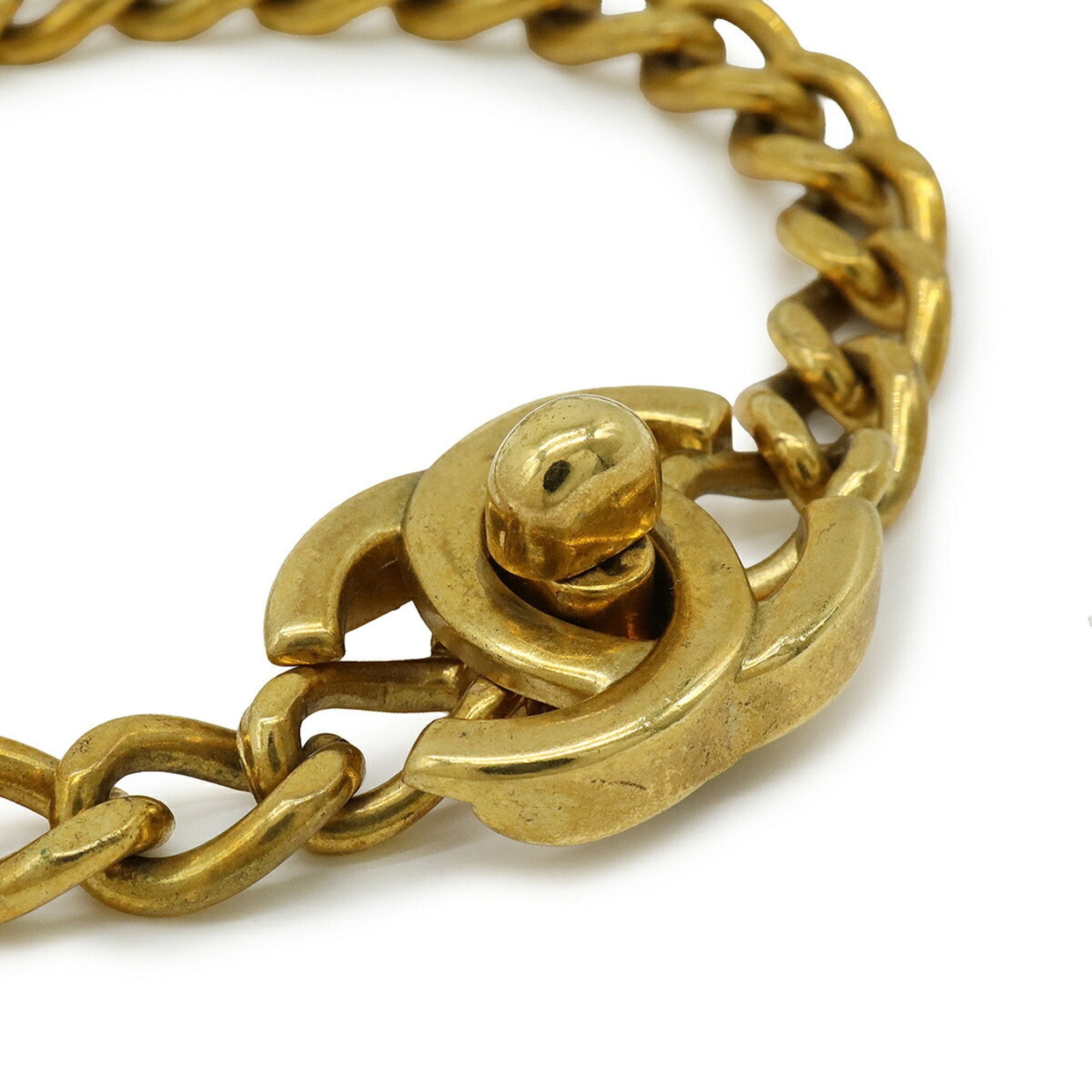 CC Logo Chain Lock Bracelet Metal