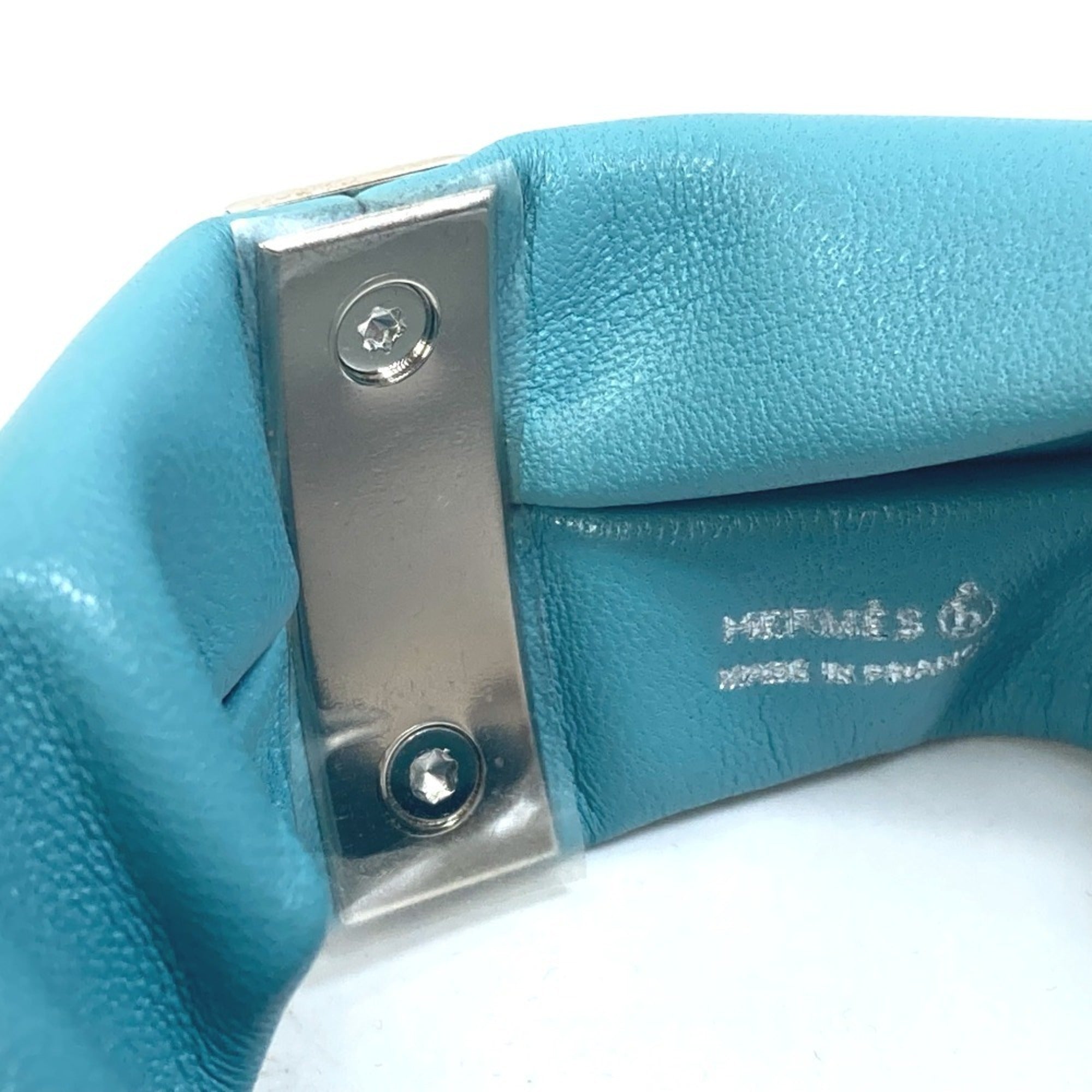 Medor Torsade Petit H Bracelet Leather Light Blue Silver