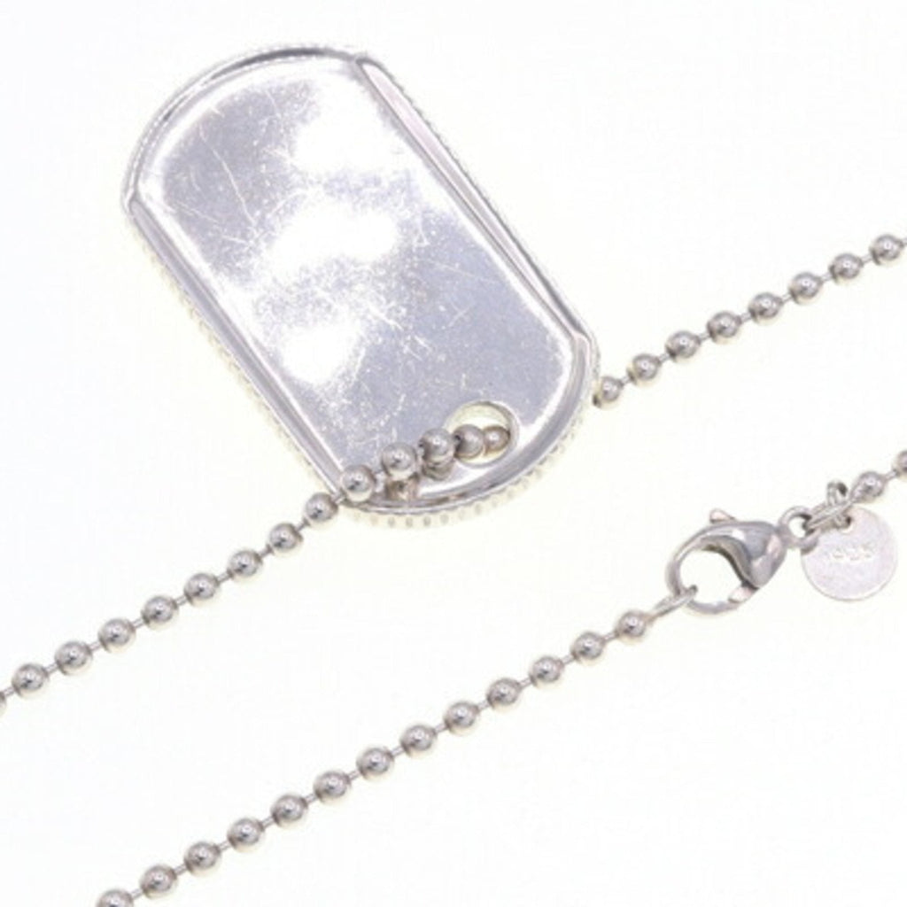 Coin Edge Dog Tag Pendant Necklace Sterling Silver Ball Chain