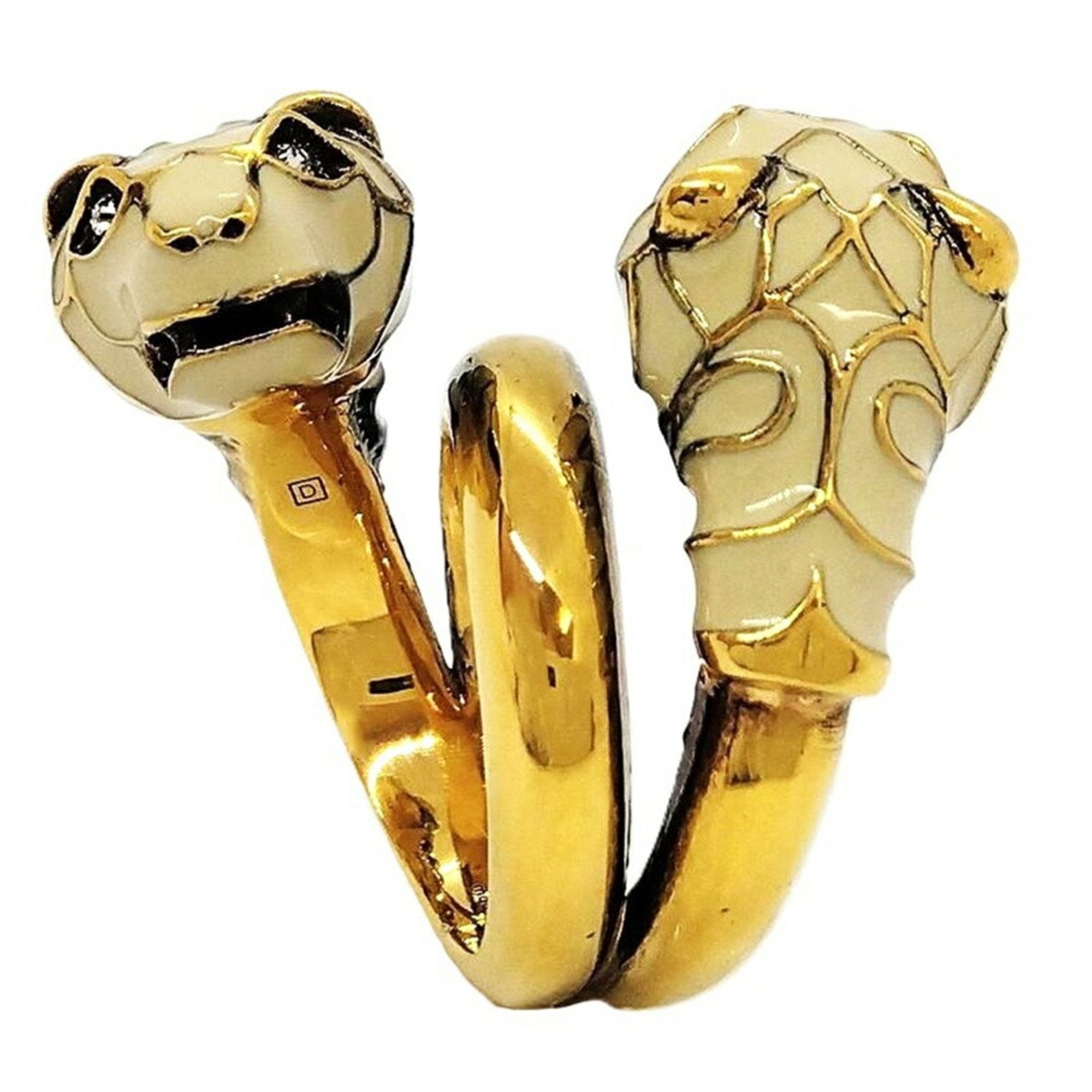 Tiger Head Ring Gold Metal