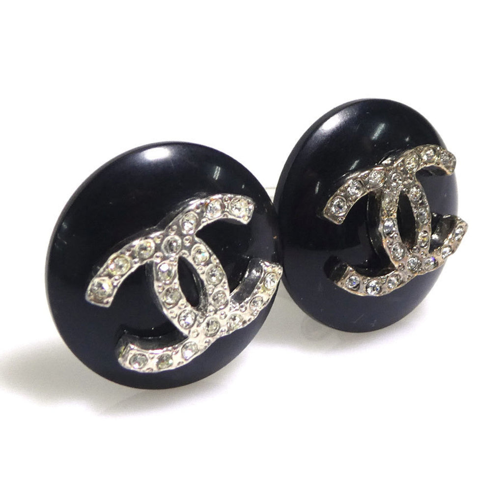 CC Logo Clip-On Earrings Silver-Tone Metal
