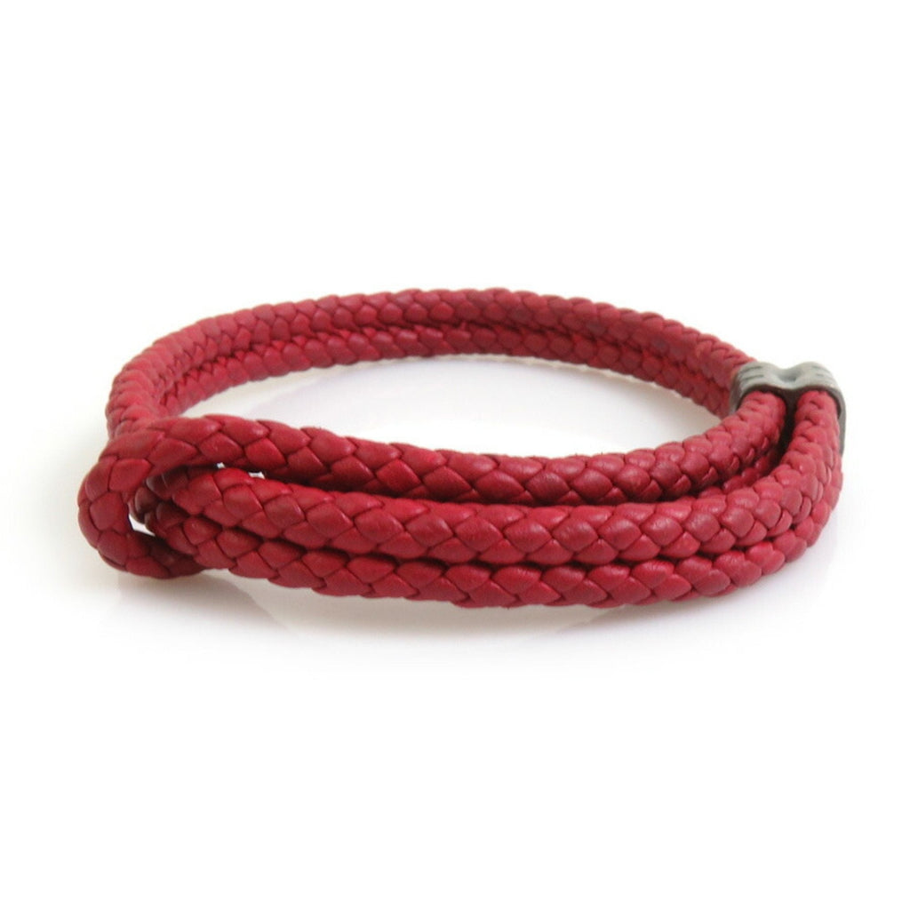 Charm Bracelet Leather Red