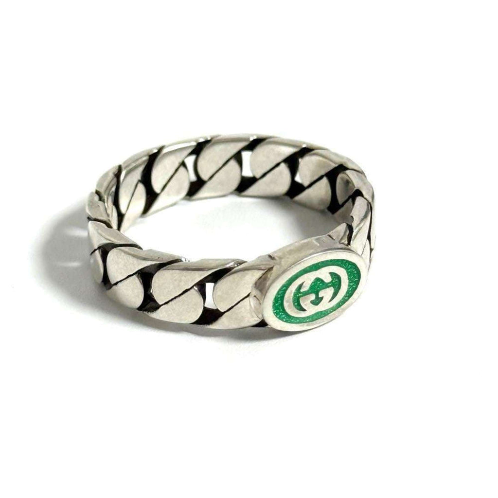 Interlocking G Band Ring Sterling Silver