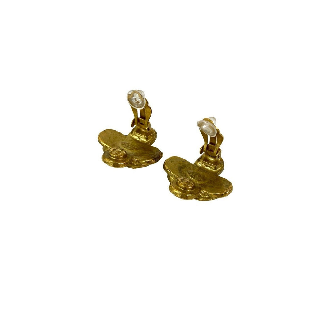 CC Logo Clip-On Earrings Metal Gold-Tone Metal