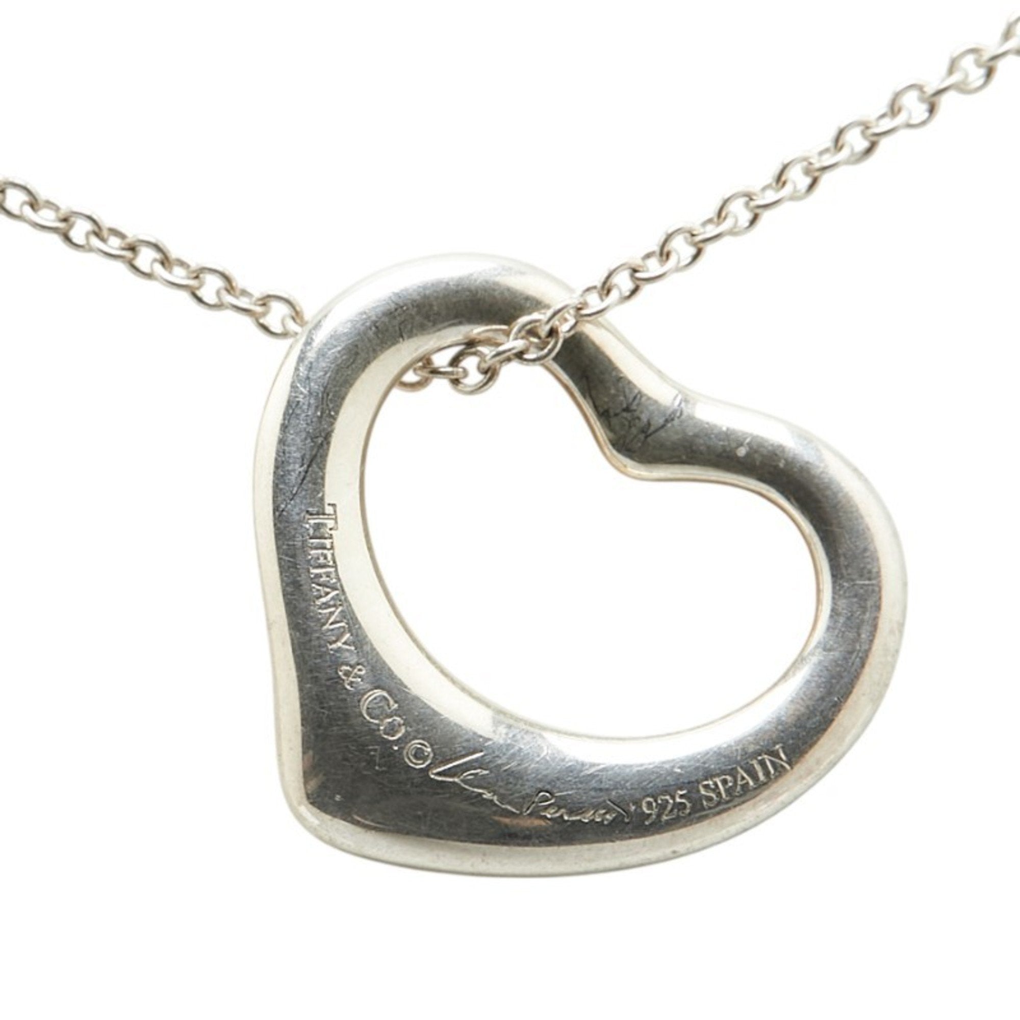Open Heart Pendant Necklace Sterling Silver
