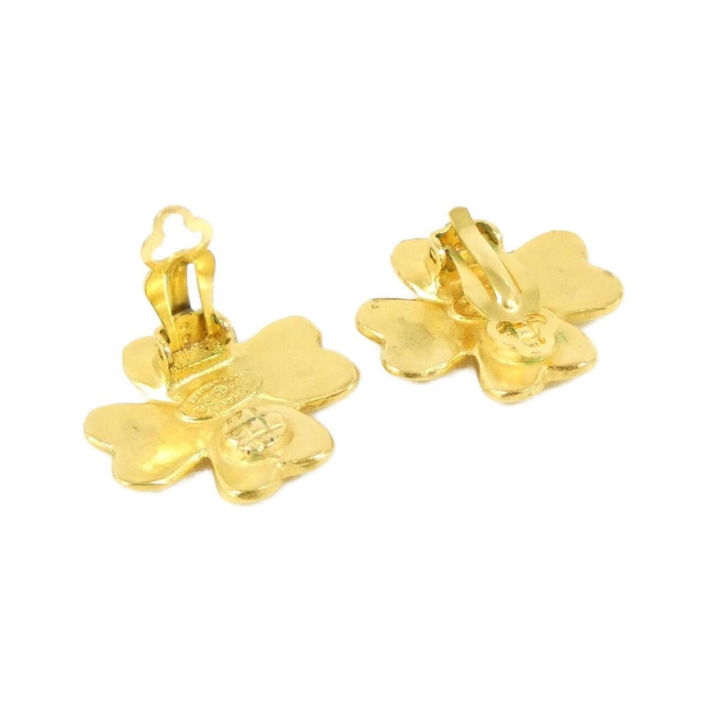Vintage Clip-On Earrings Clip-On Gold-Tone Metal