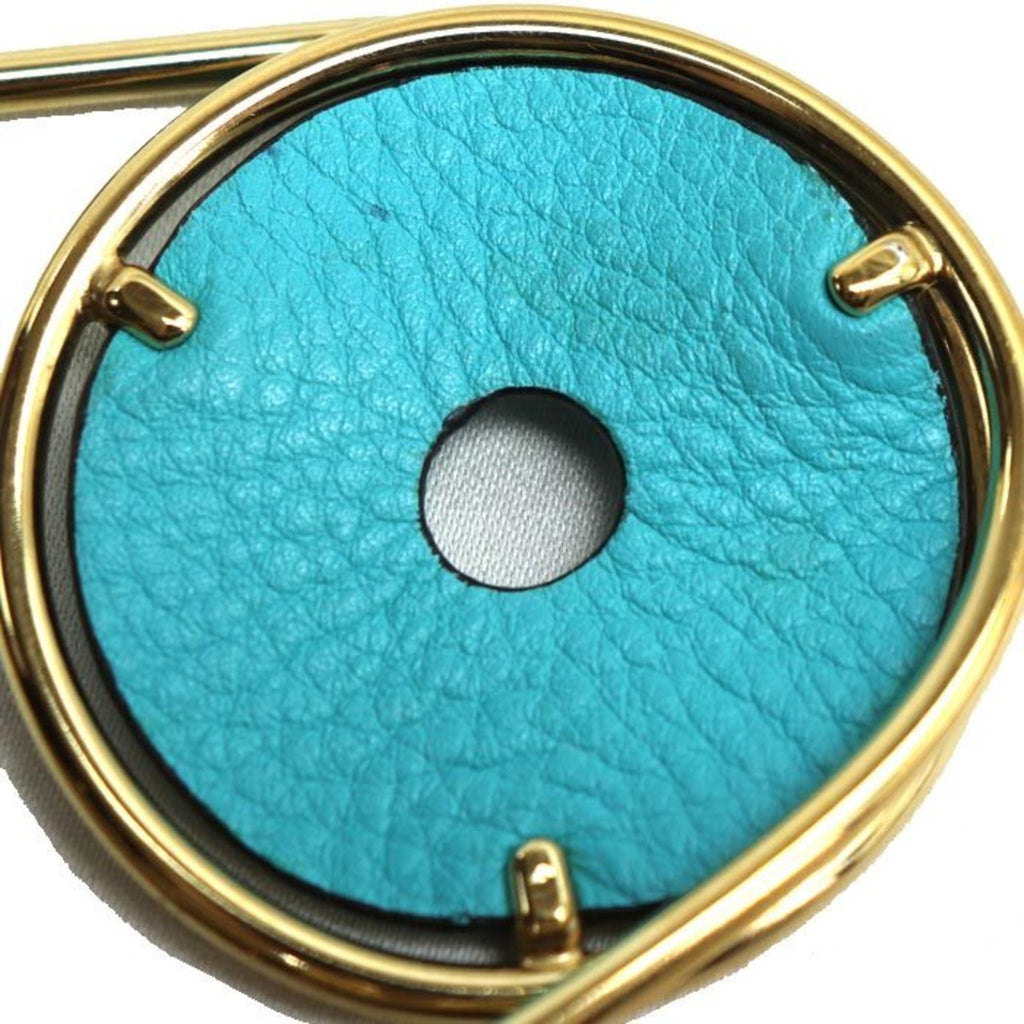 Charm Leather and Metal Light Blue Handbag Charm