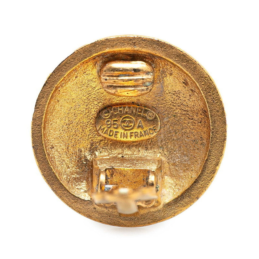 CC Logo Clip-On Earrings Metal Gold-Tone Metal