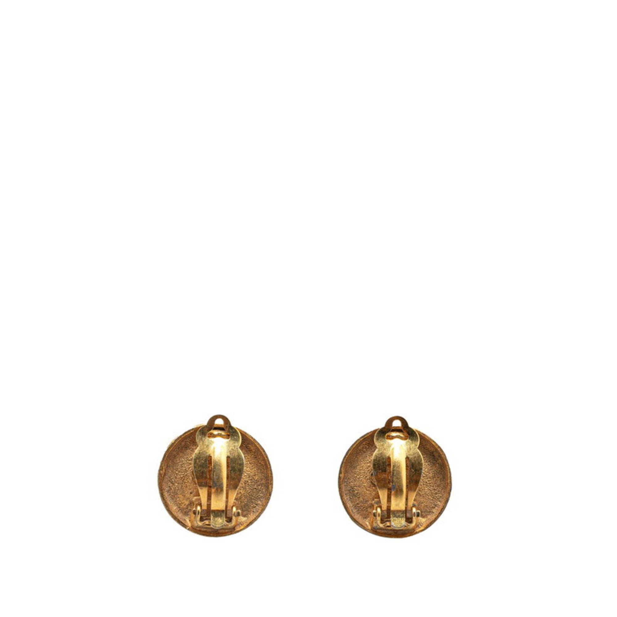 CC Logo Clip-On Earrings Metal Gold-Tone Metal