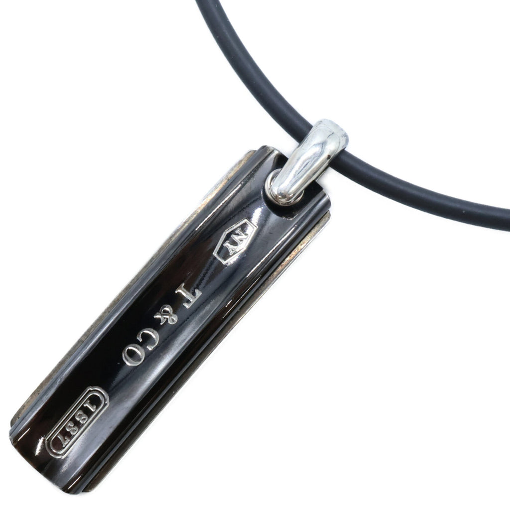 Narrow Barcode Pendant Necklace Sterling Silver