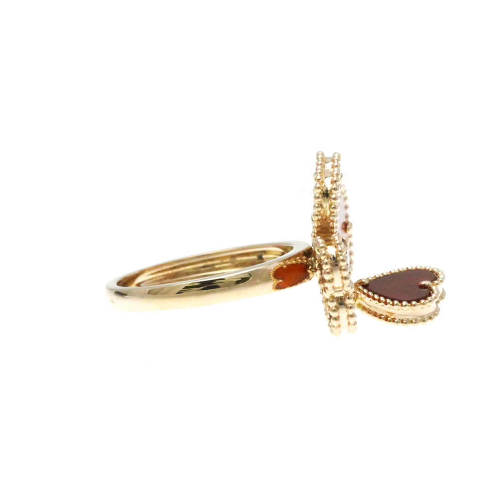 Sweet Alhambra Ring 18K Rose Gold and Carnelian