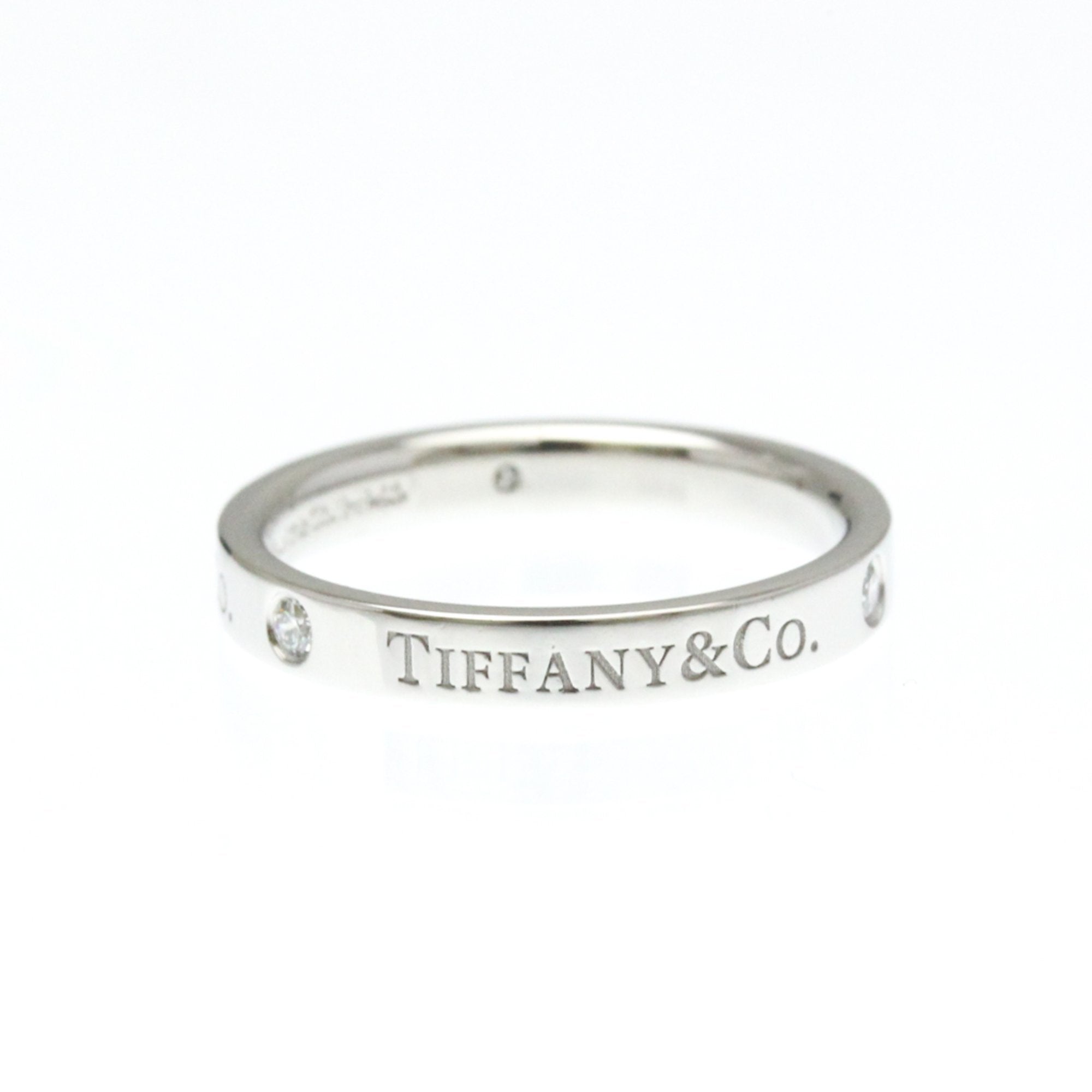 Flat Band Ring Platinum with Diamond