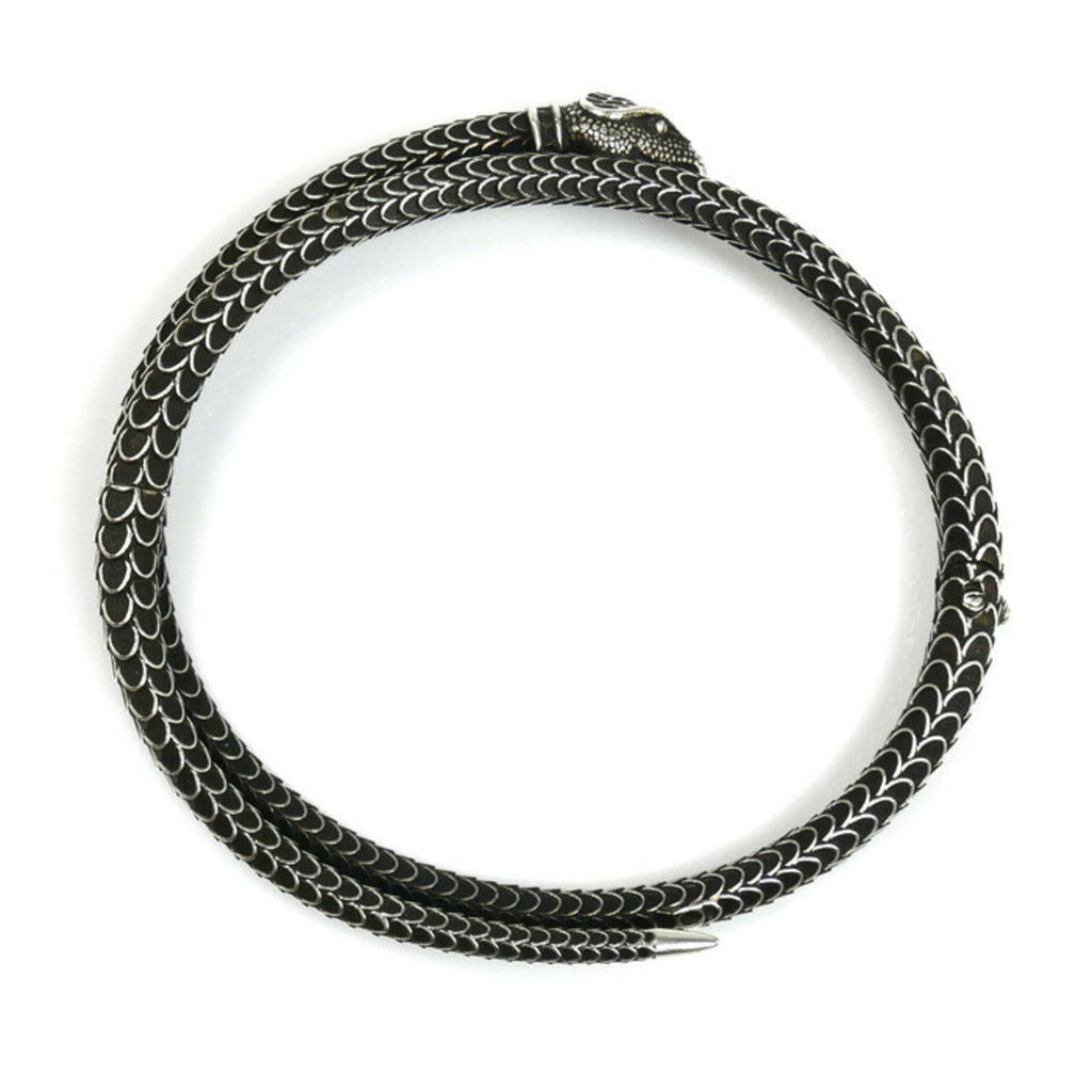 Snake Bangle Sterling Silver Bracelet