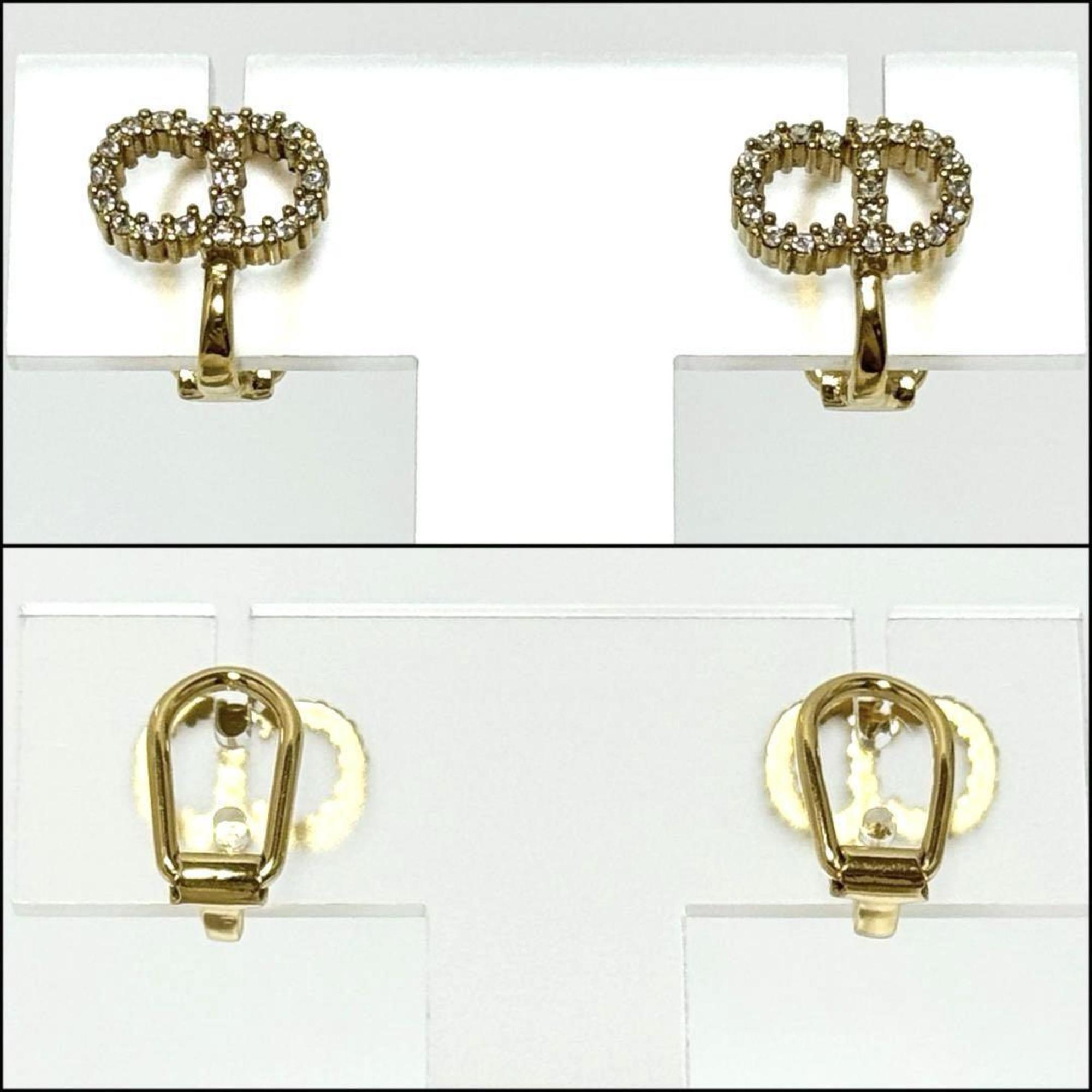 Clip-On Earrings Metal and Rhinestone