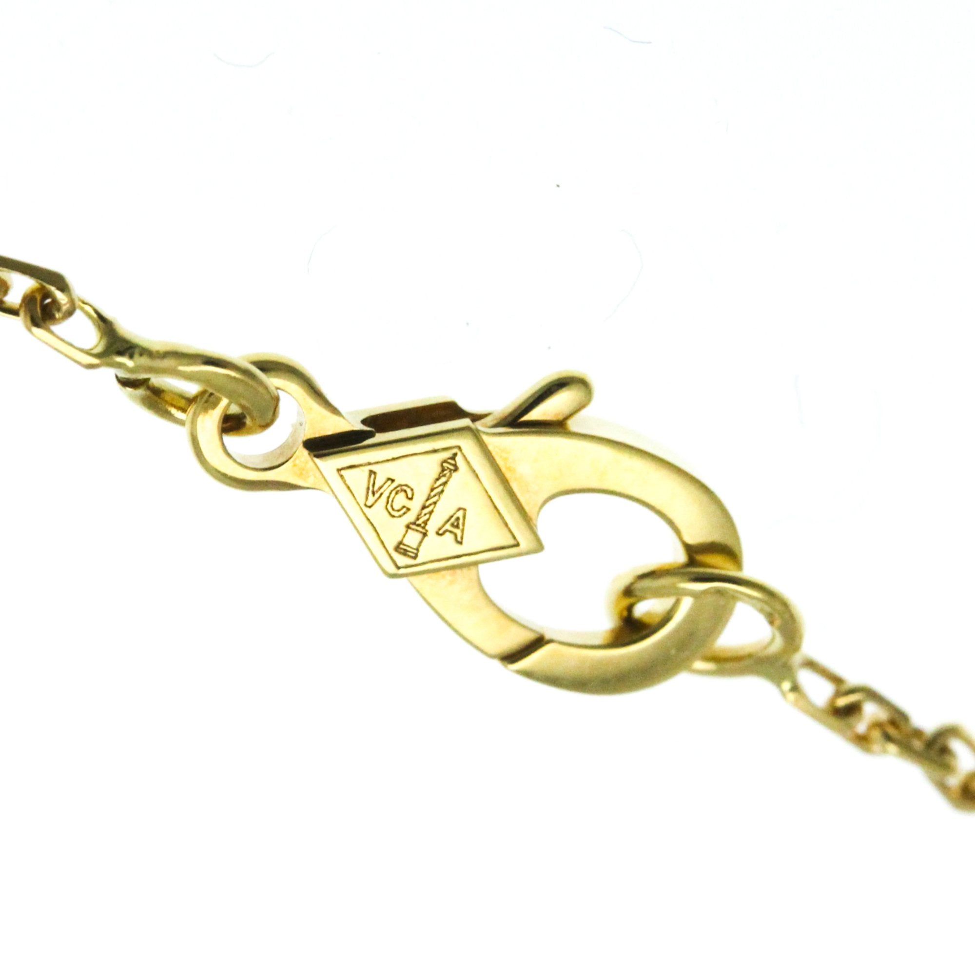 Vintage Alhambra Pendant Necklace 18K Yellow Gold and Onyx