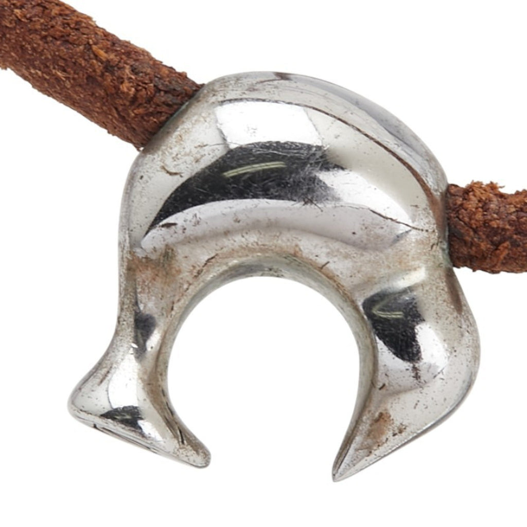 Kiwi Choker Necklace Leather and Sterling Silver