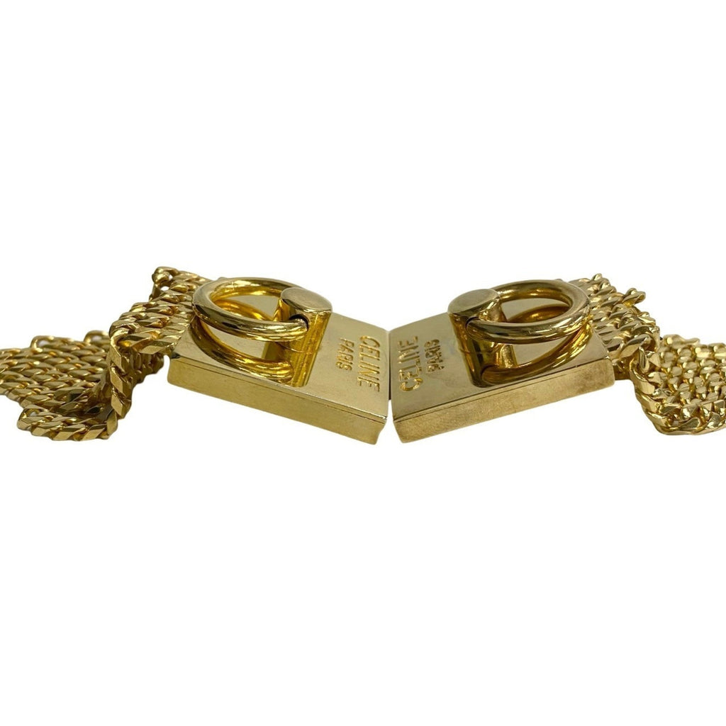 Earrings Logo Gold-Tone Metal